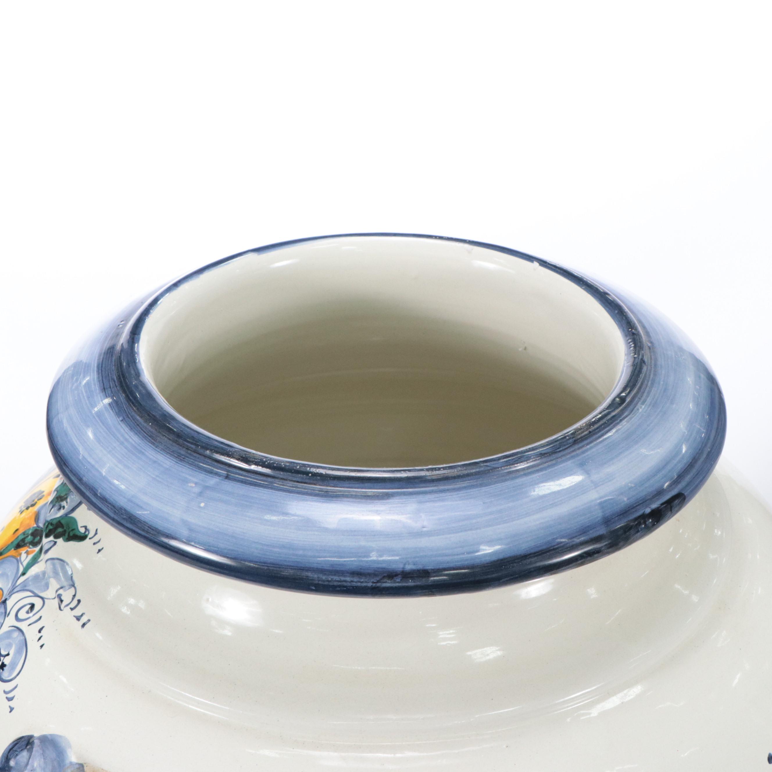 Italian Majolica Olive Oil Jar