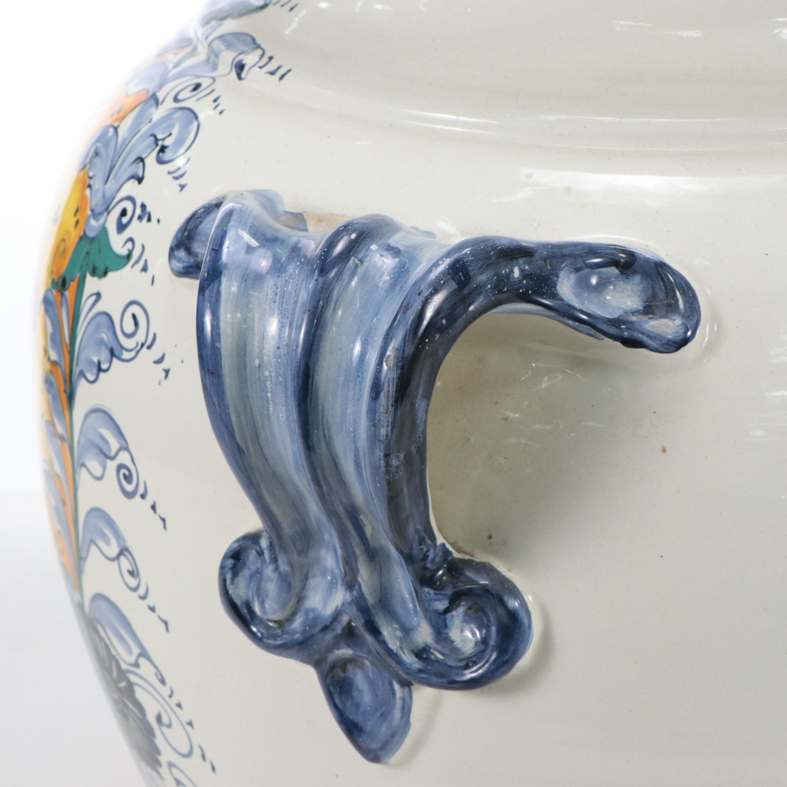 Italian Majolica Olive Oil Jar