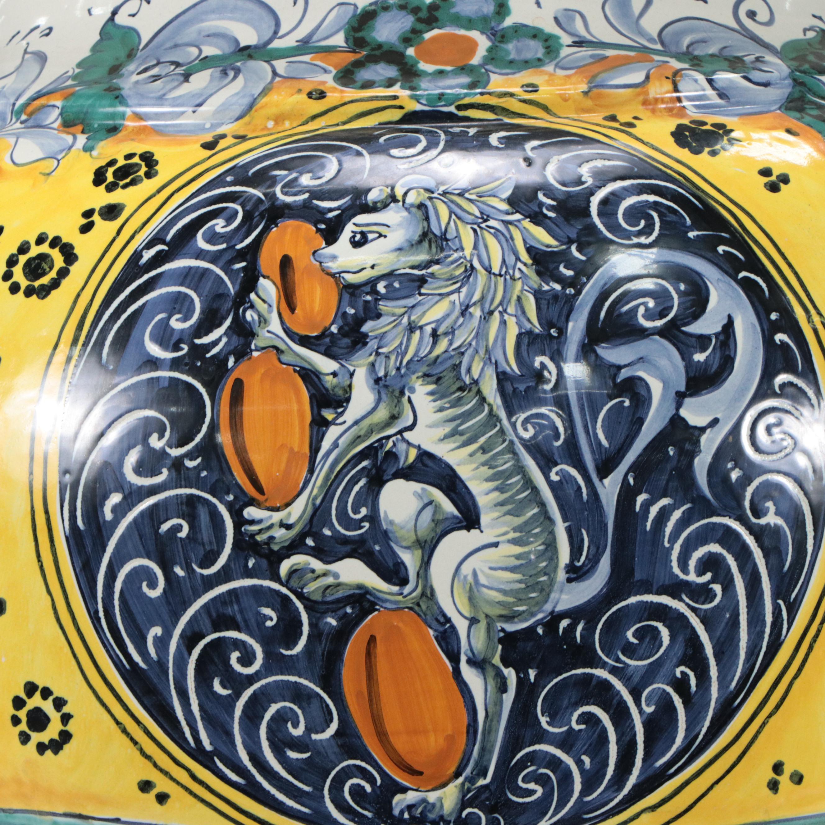 Italian Majolica Olive Oil Jar