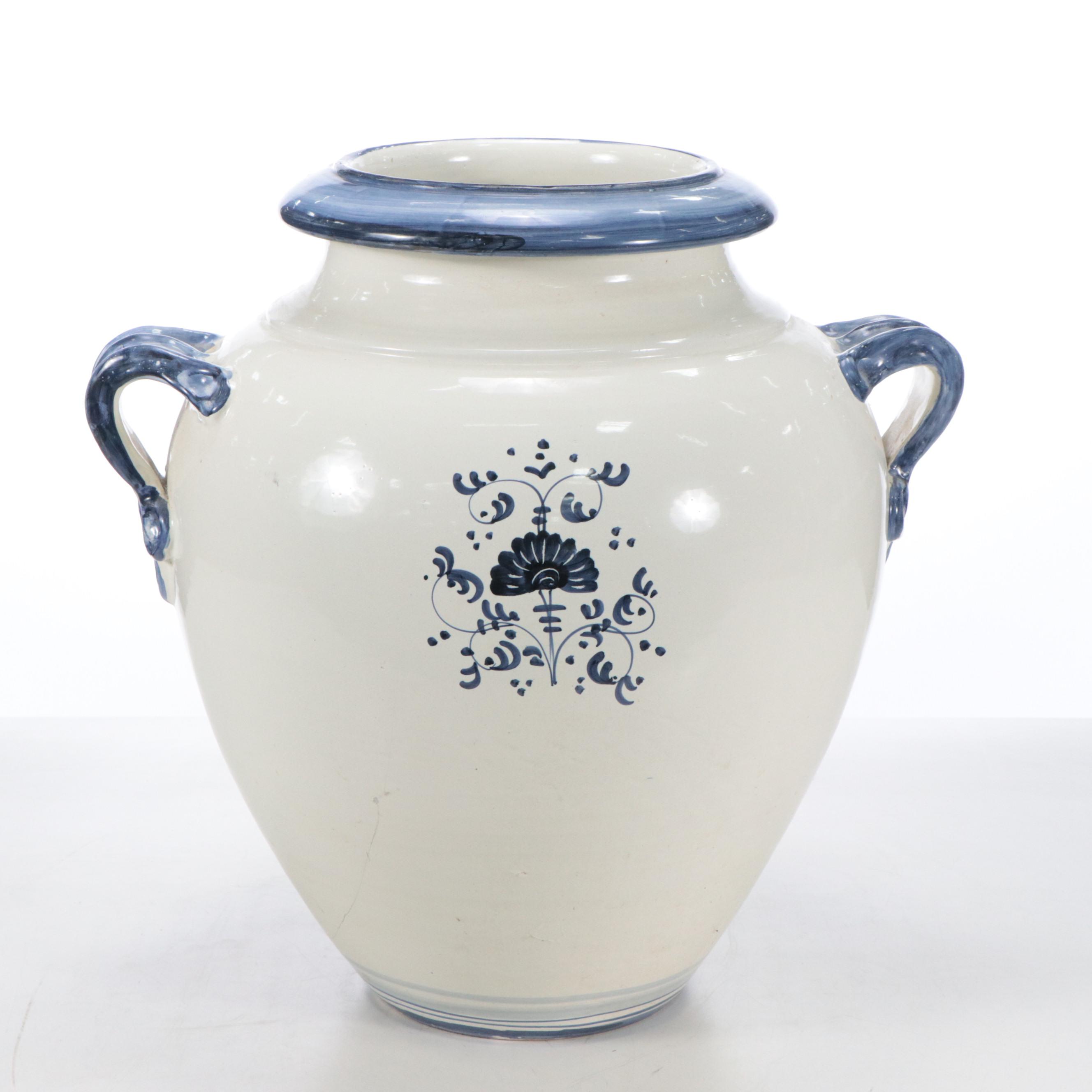 Italian Majolica Olive Oil Jar