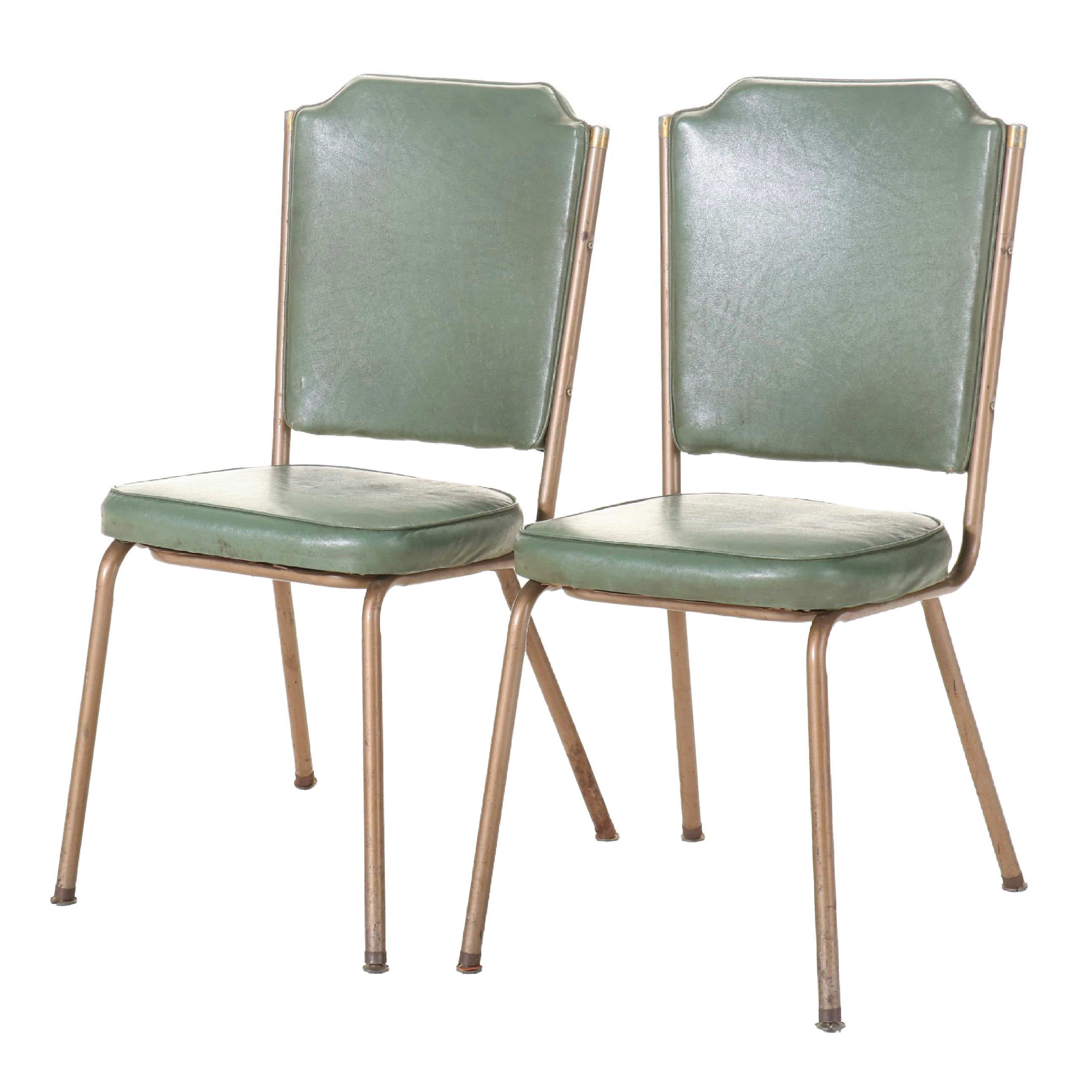Pair of Queen City Dinettes "Duchess Line" Steel and Vinyl Side Chairs