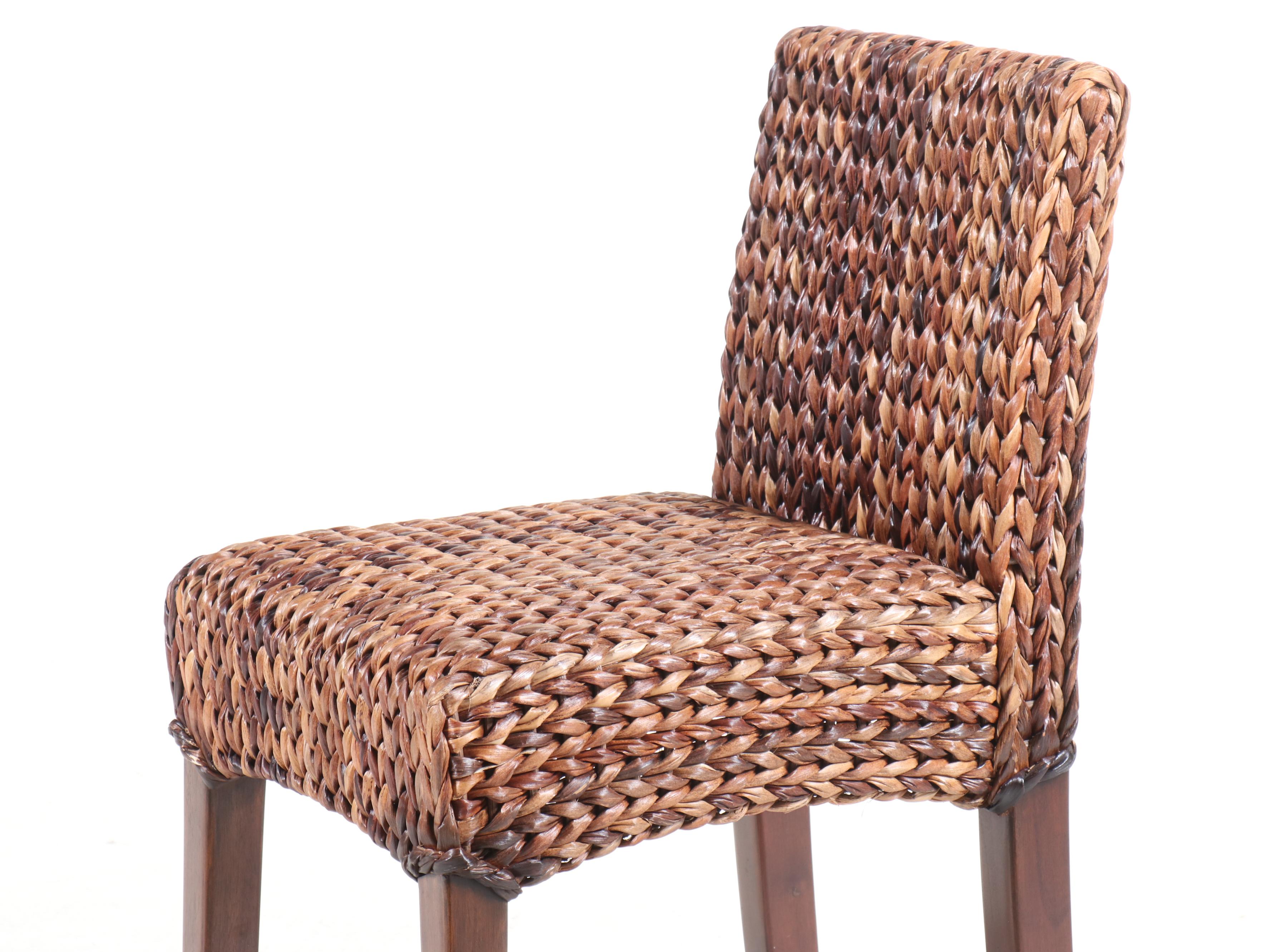 Set of Three Pottery Barn Contemporary Seagrass Barstools, 2013