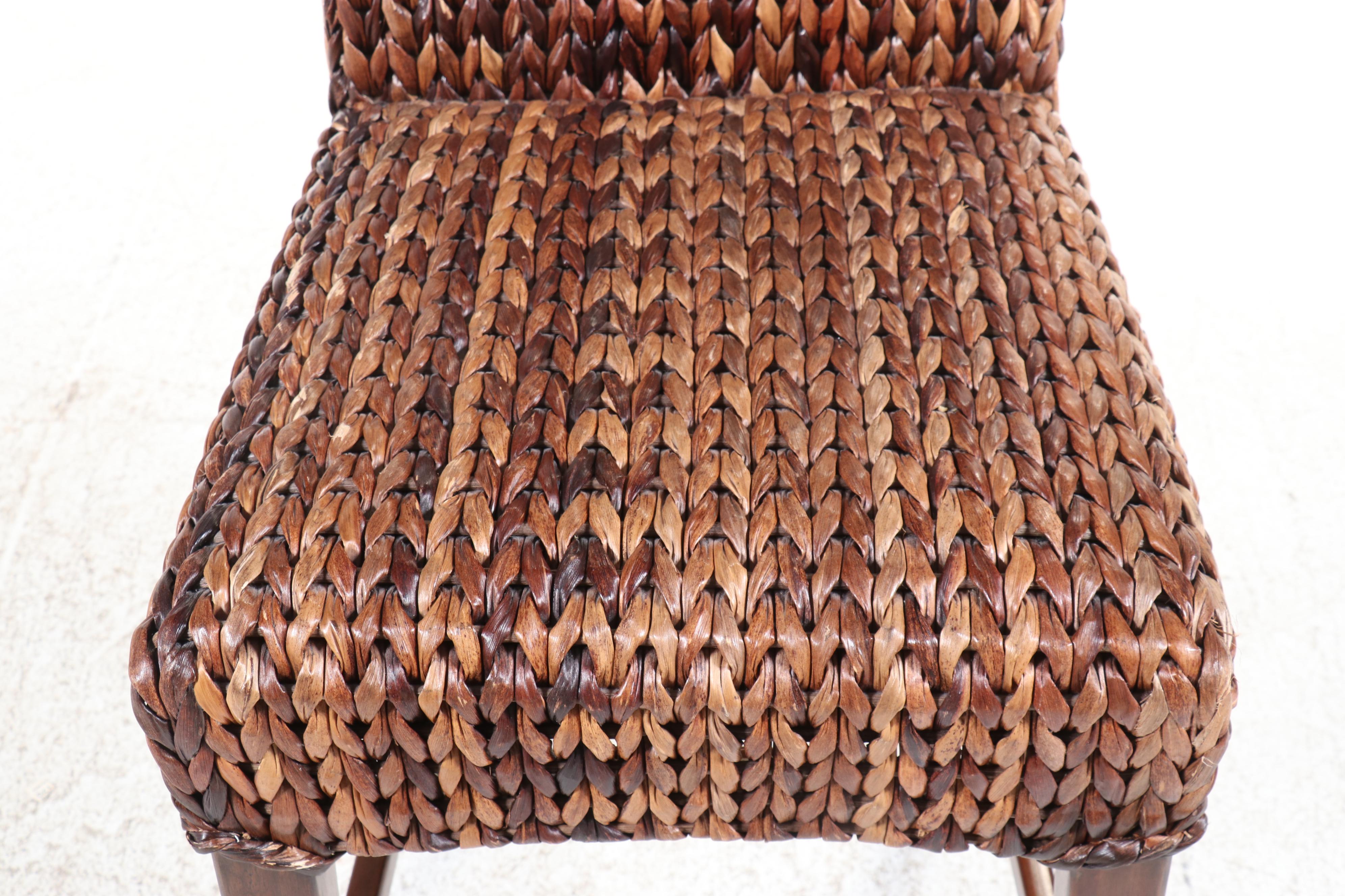 Set of Three Pottery Barn Contemporary Seagrass Barstools, 2013