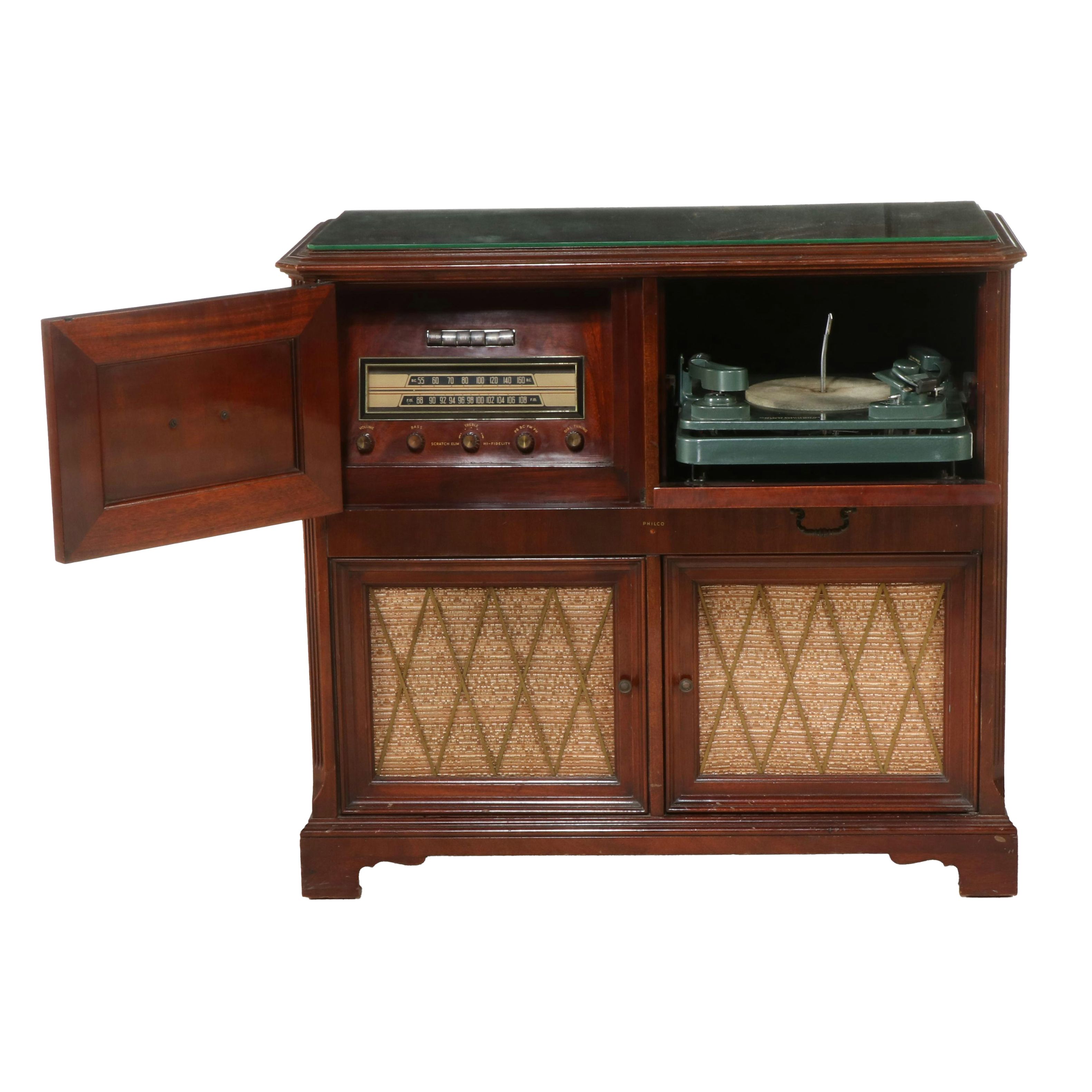 Philco Vintage Cabinet Entertainment Center, Mid-20th Century