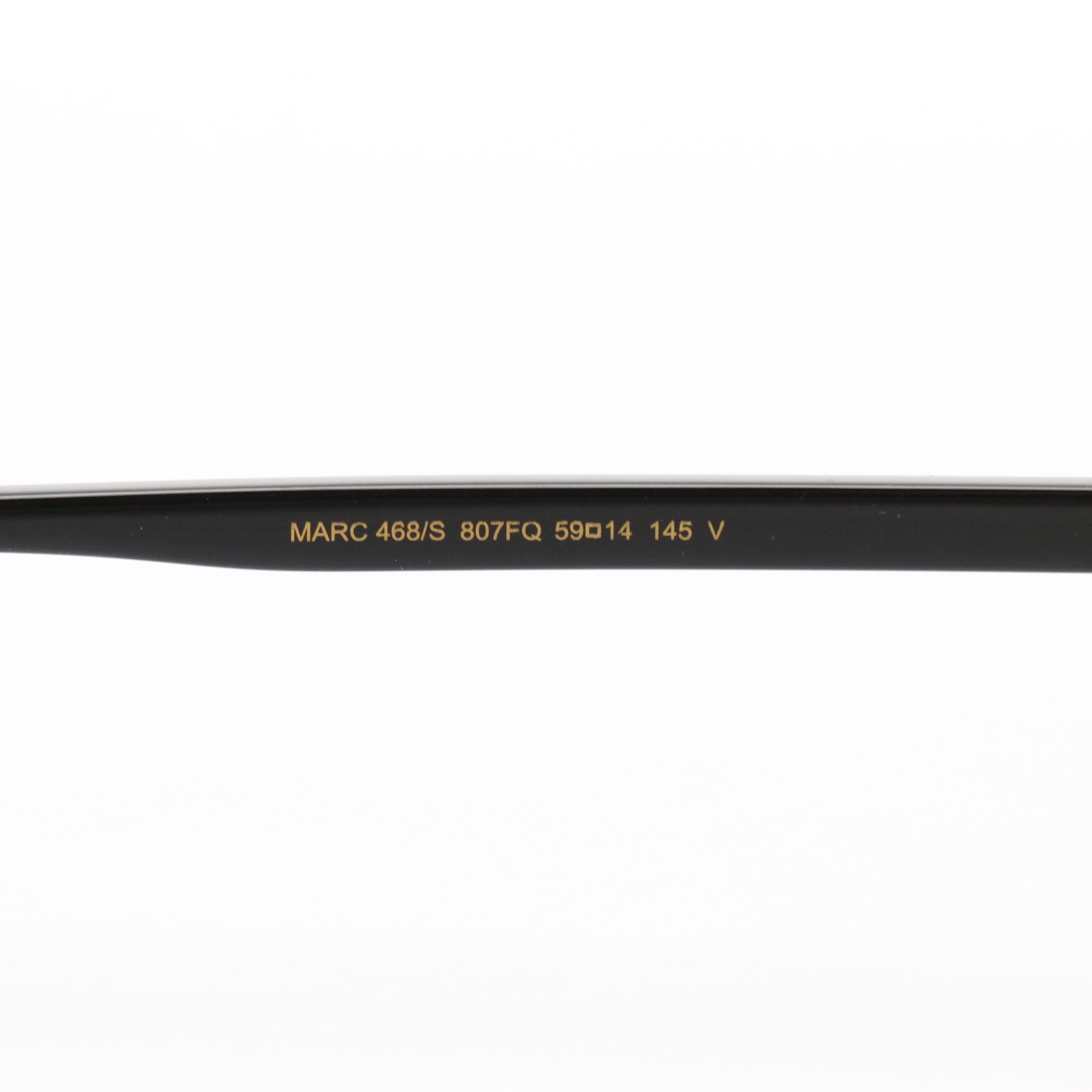 Marc Jacobs MARC 468/S 807FQ Shiny Black Pilot Sunglasses in Case