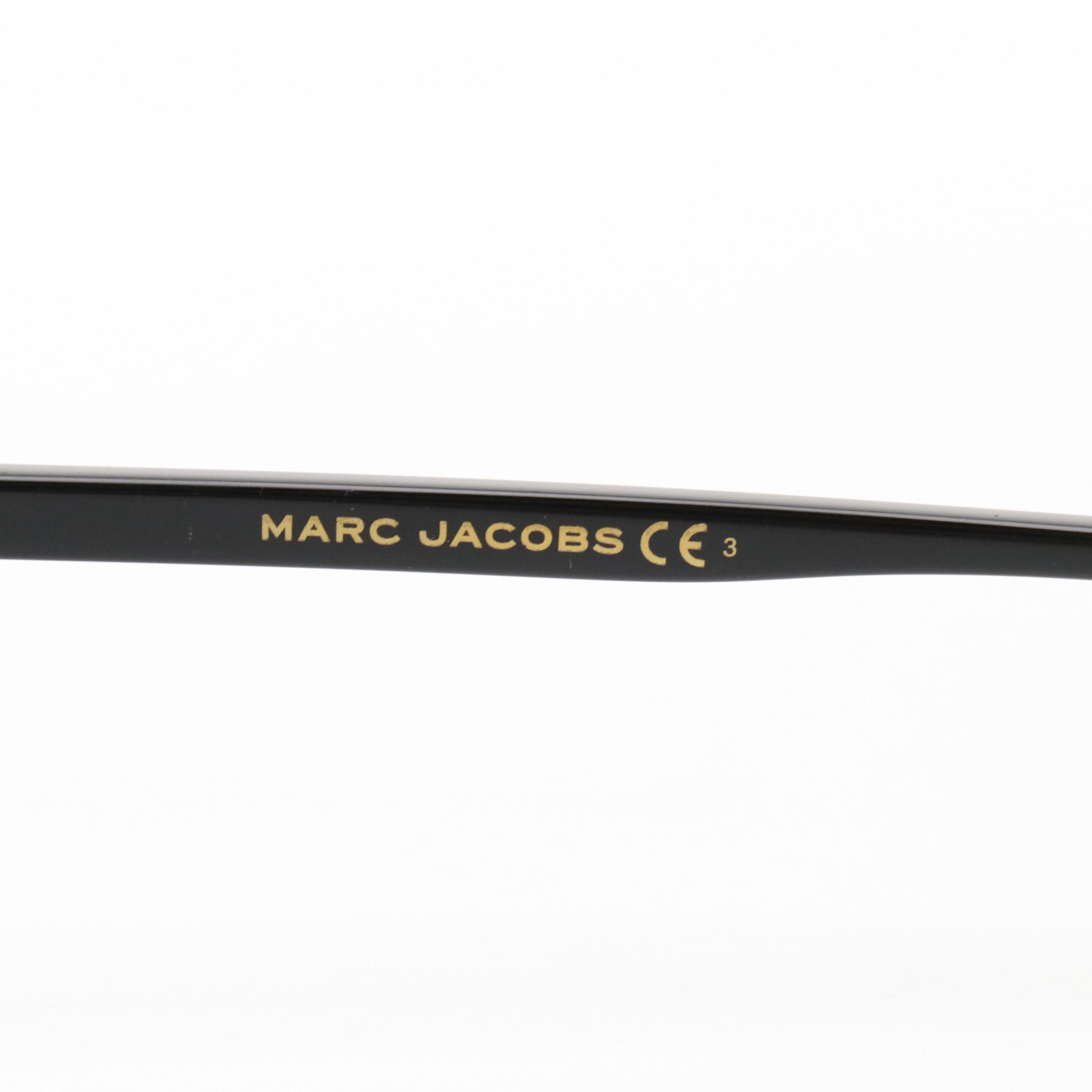 Marc Jacobs MARC 468/S 807FQ Shiny Black Pilot Sunglasses in Case