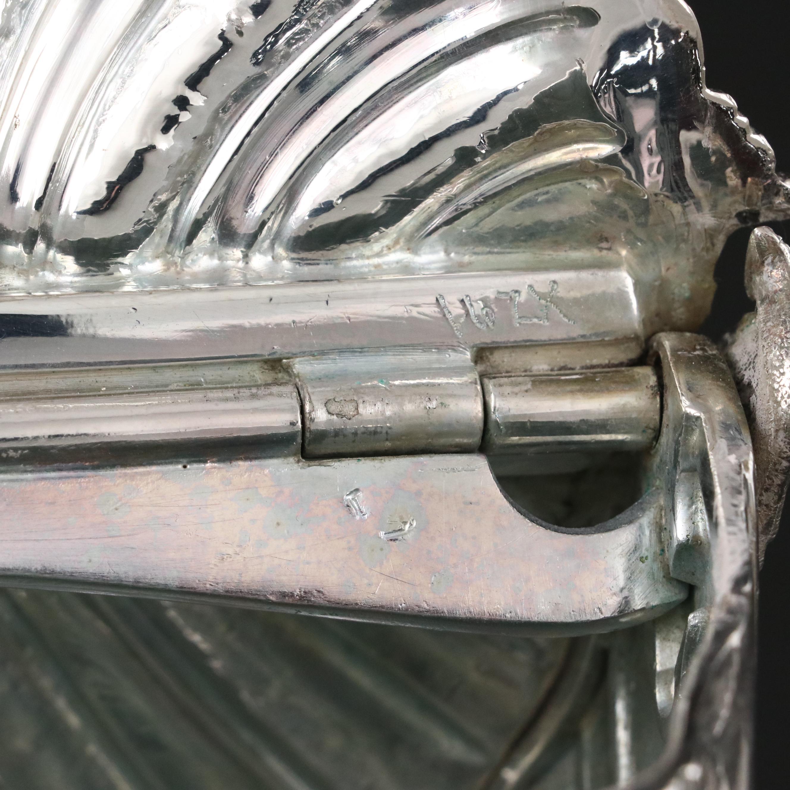 English Georgian Style Double Sided Silver Plate Biscuit Box