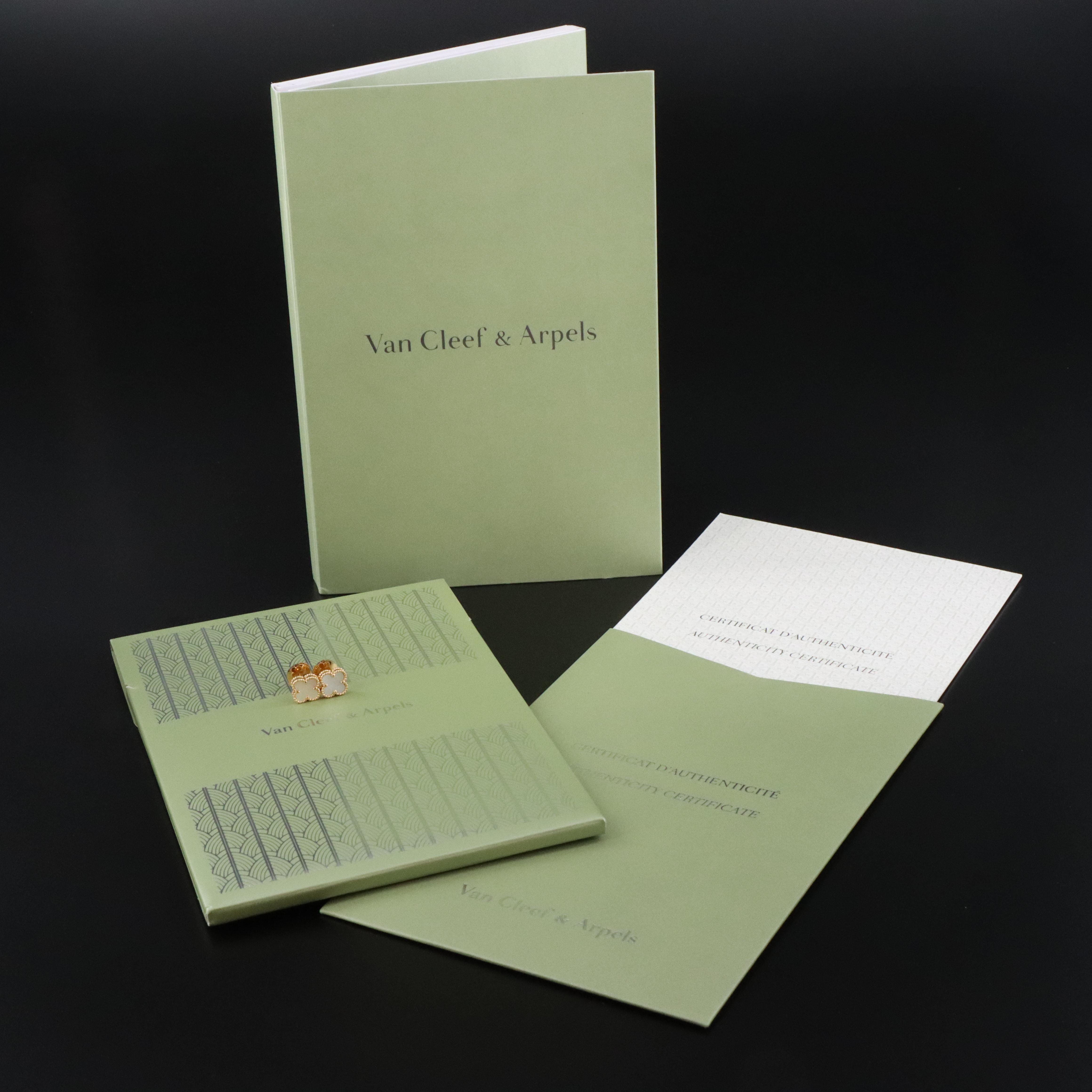 Van Cleef & Arpels Sweet Alhambra 18K Mother of Pearl Earrings