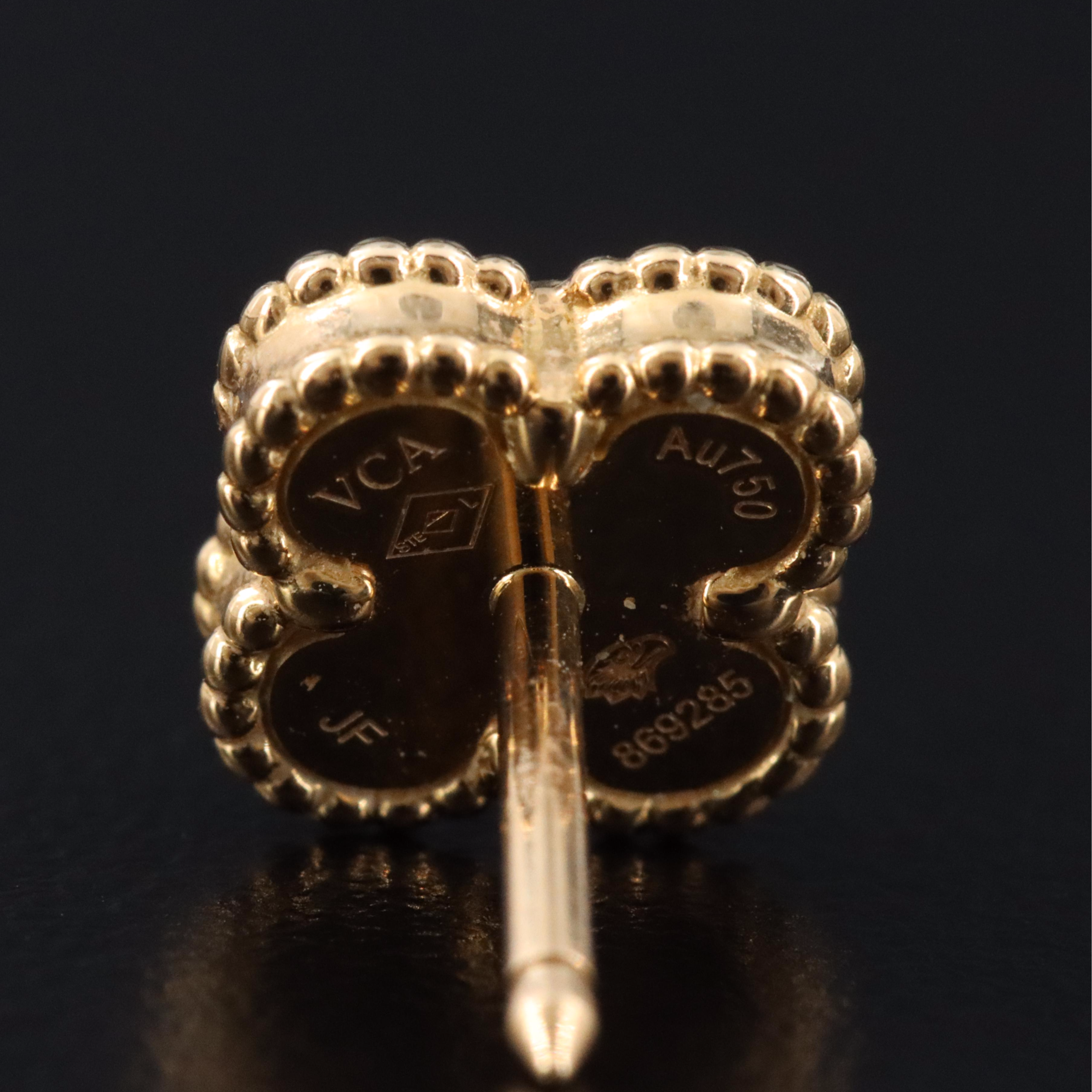 Van Cleef & Arpels Sweet Alhambra 18K Mother of Pearl Earrings