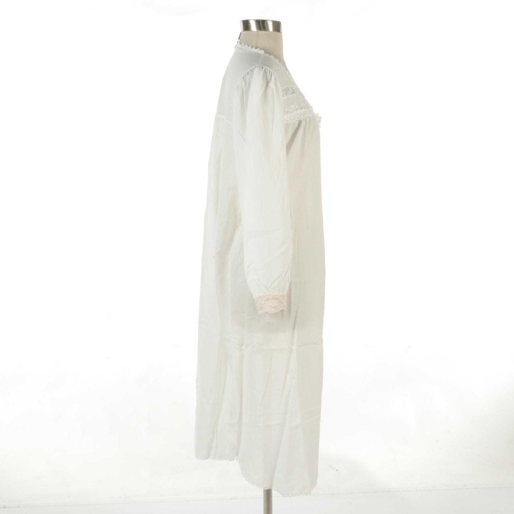 Christian Dior Lace Trim Nightgown in Cotton for Saks Fifth Avenue