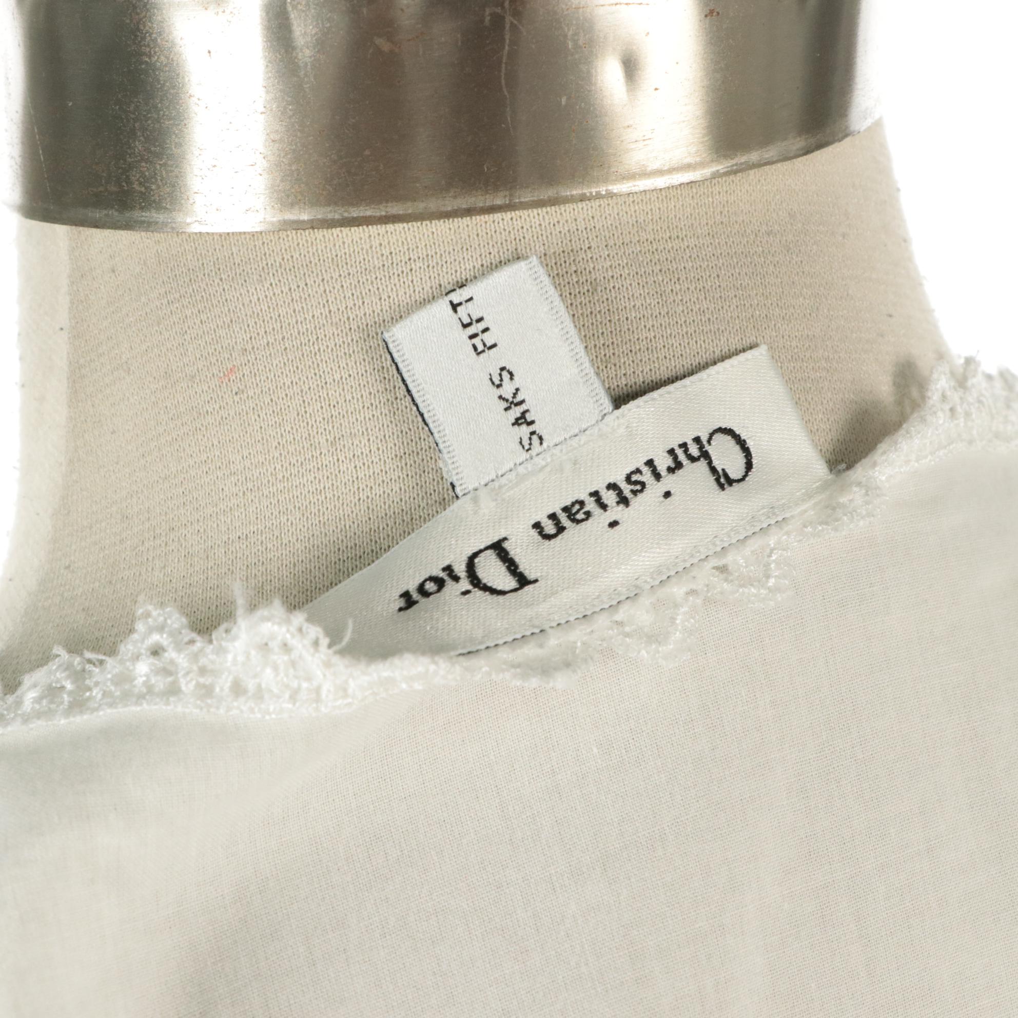 Christian Dior Lace Trim Nightgown in Cotton for Saks Fifth Avenue