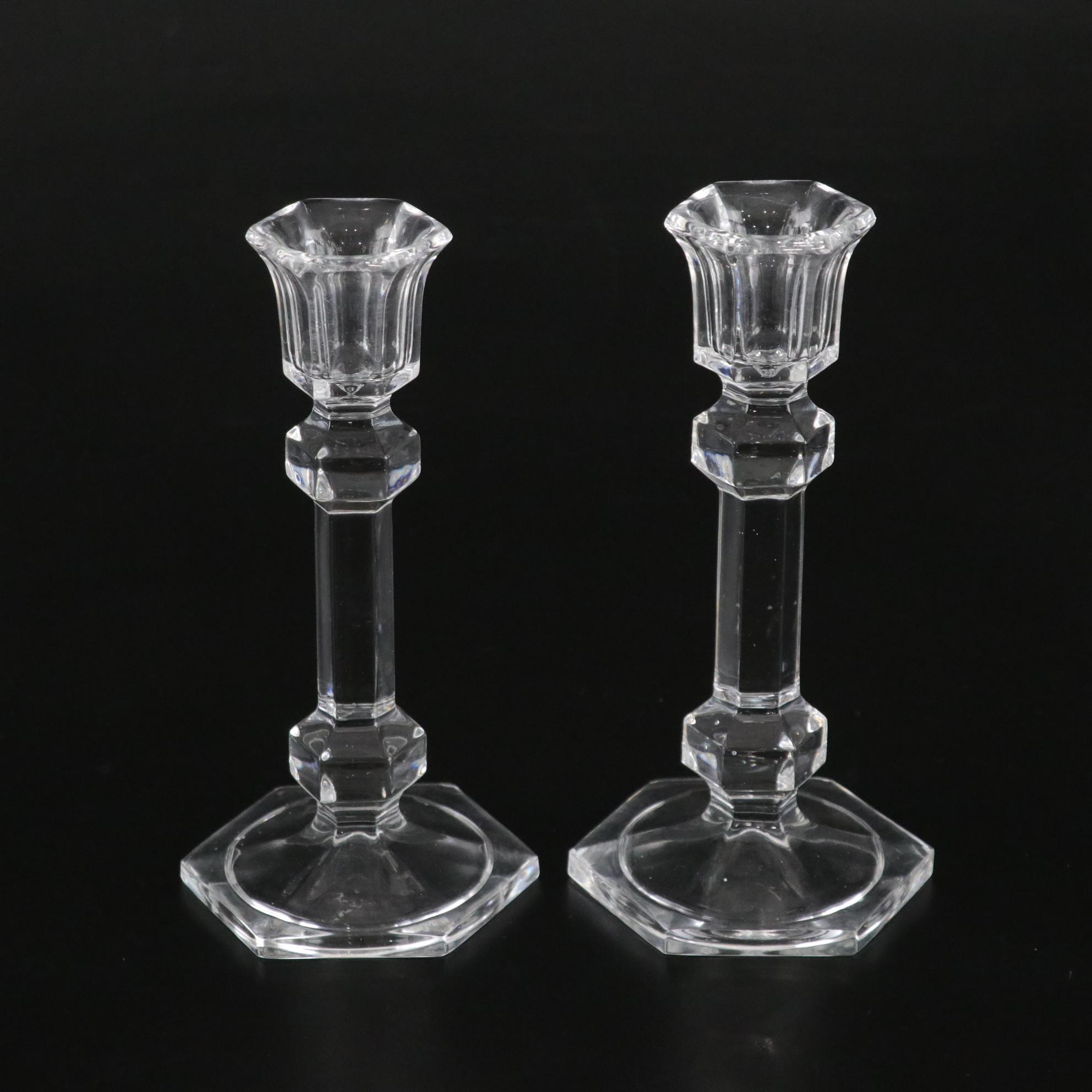 Glassware with Candle Sticks, Shakers, Tumblers, and a Bowl