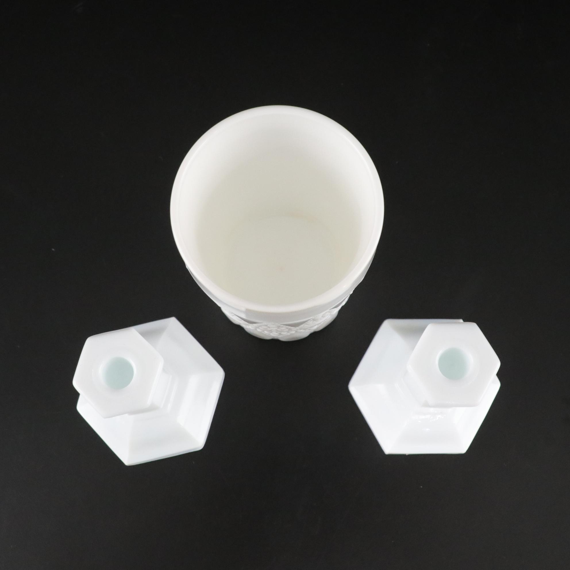 Glassware with Candle Sticks, Shakers, Tumblers, and a Bowl