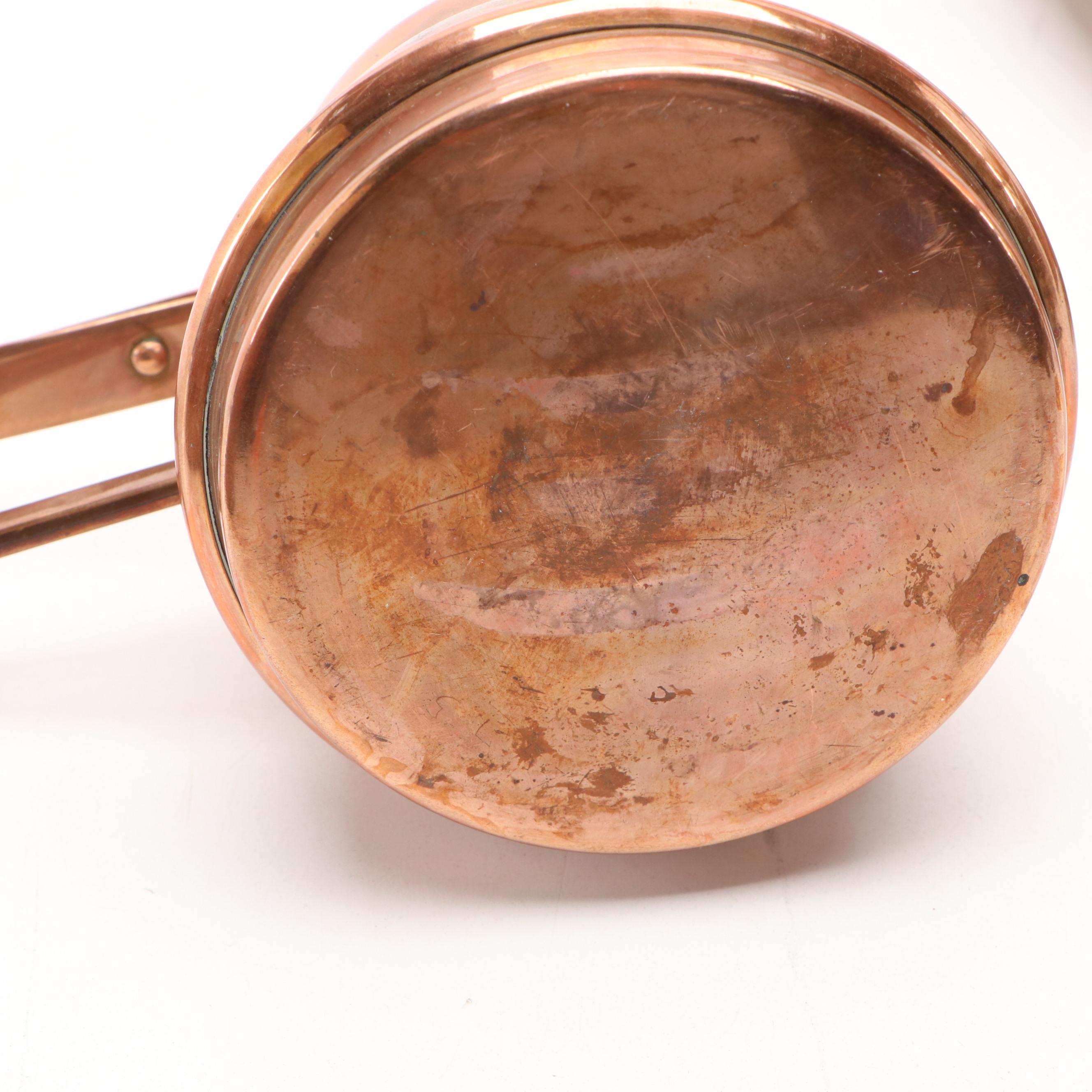 Bazar Francais Copper Double Boiler with Frederik Lunning Warming Stand