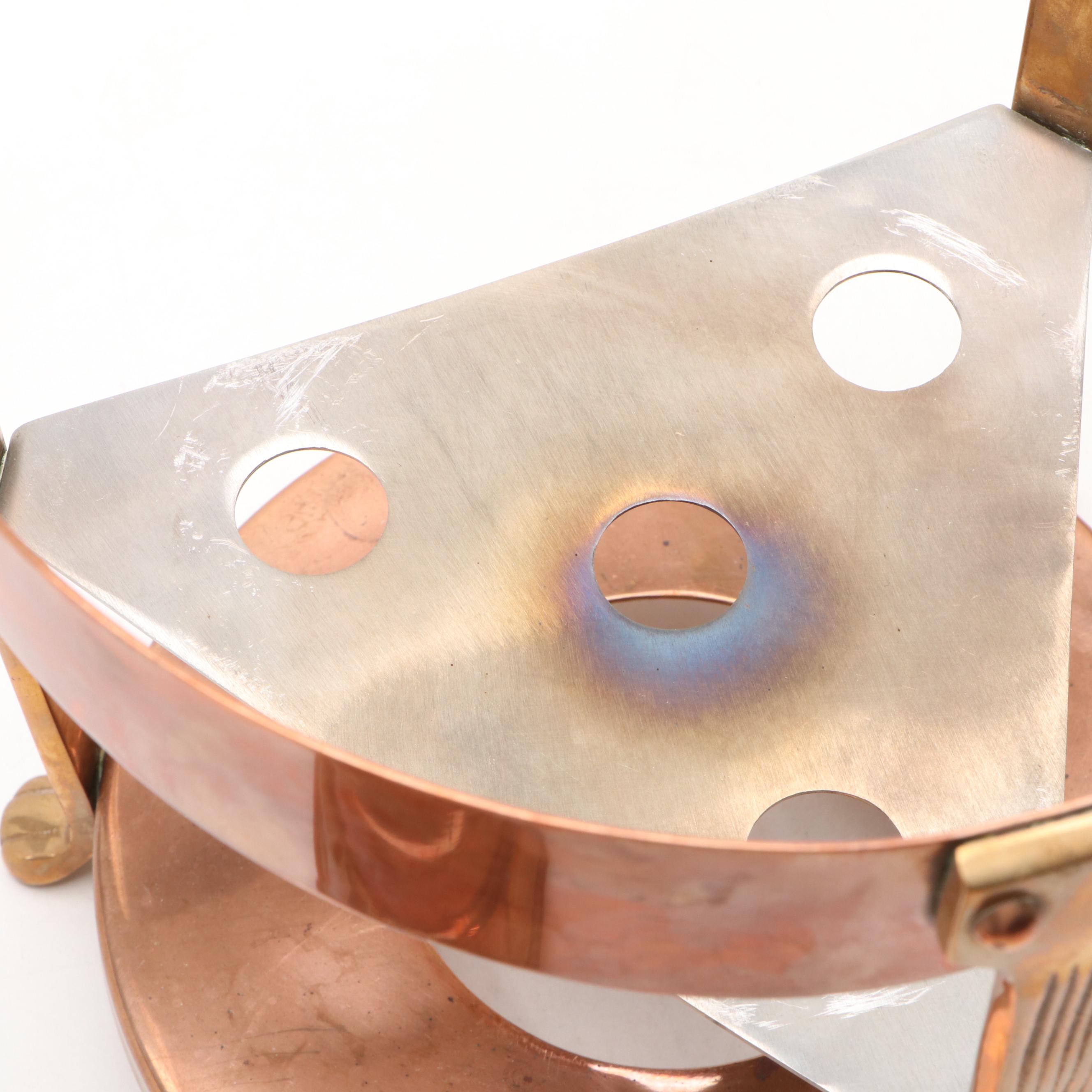 Bazar Francais Copper Double Boiler with Frederik Lunning Warming Stand