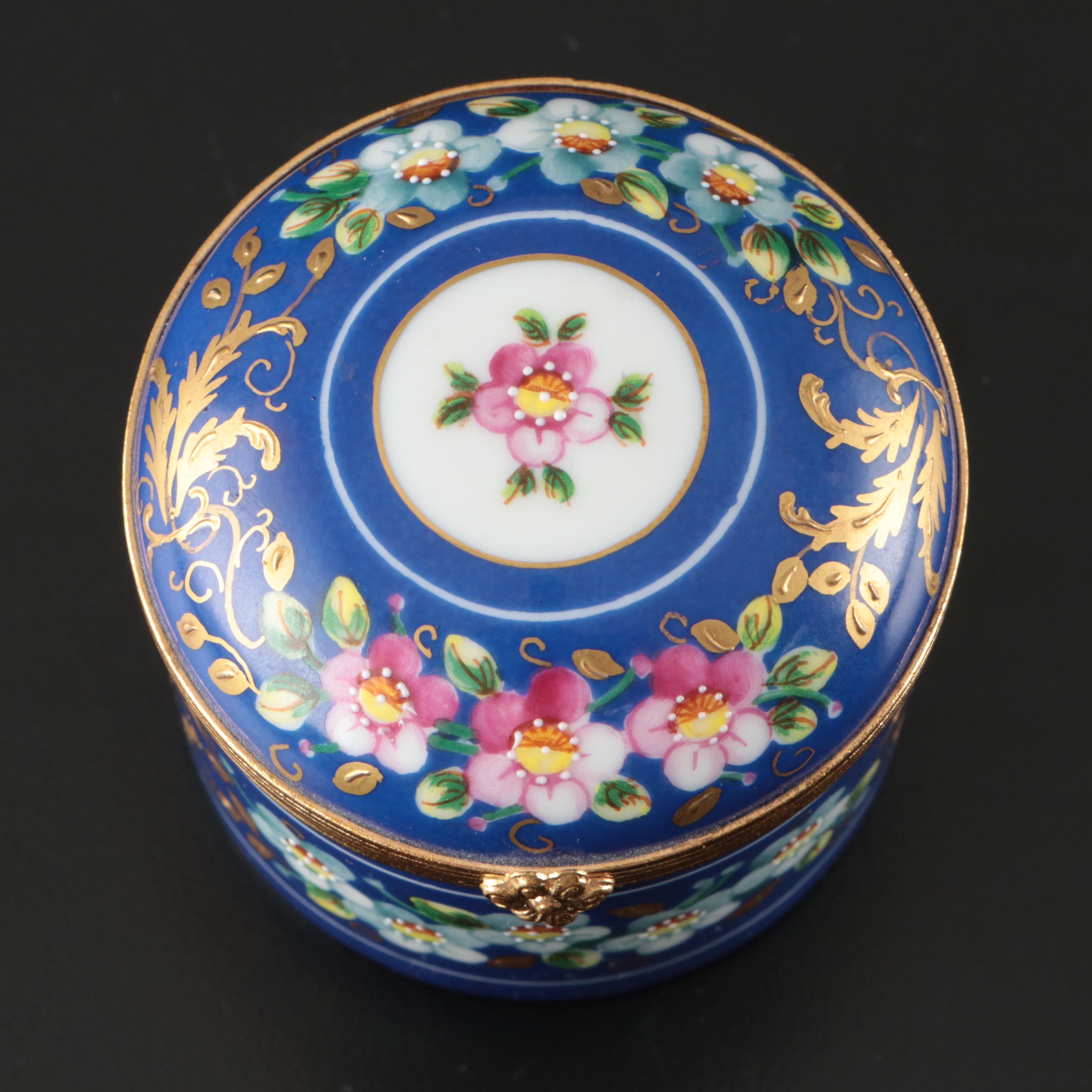 Limoges Porcelain and Hand-Painted Trinket Box for Tiffany & Co. Private Stock