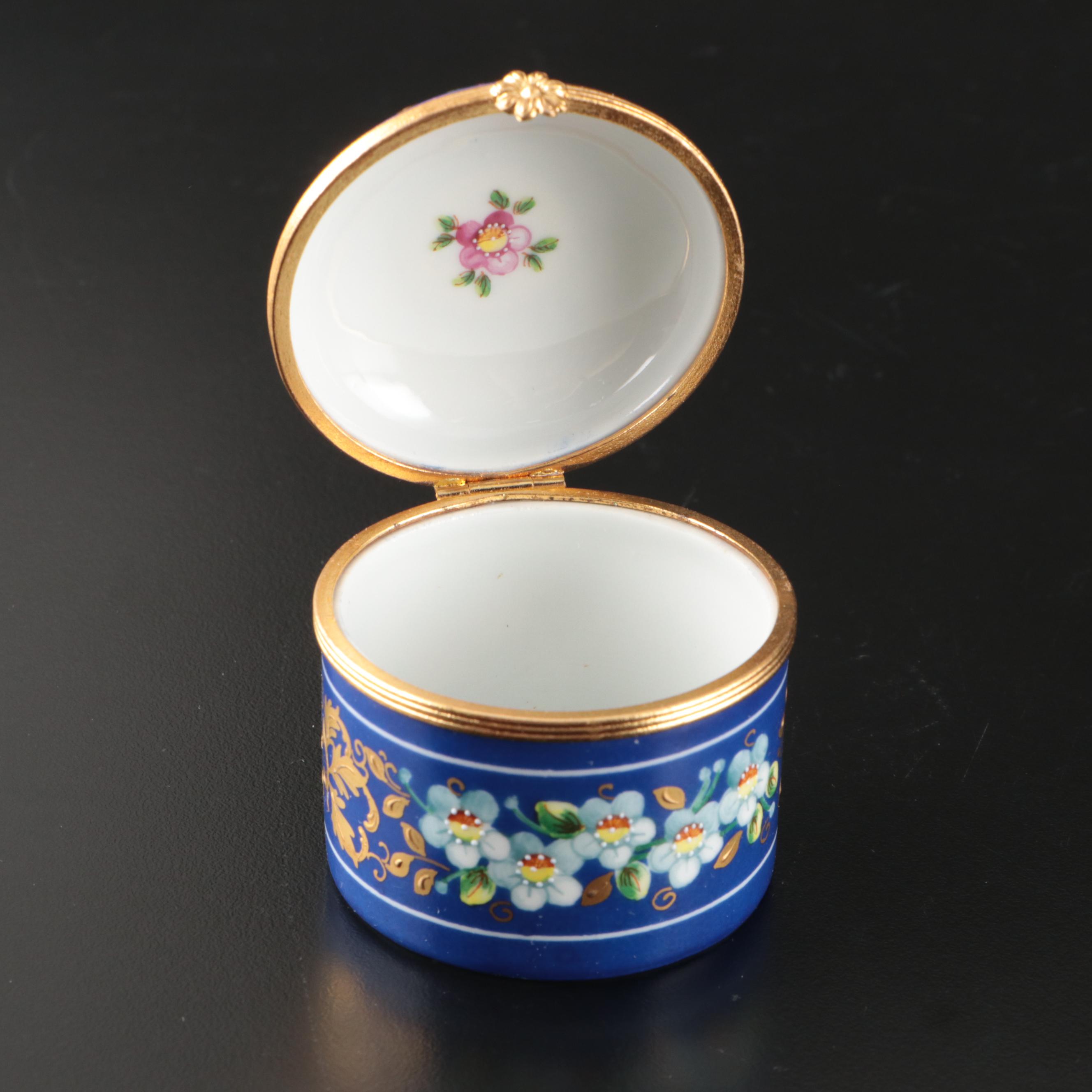 Limoges Porcelain and Hand-Painted Trinket Box for Tiffany & Co. Private Stock