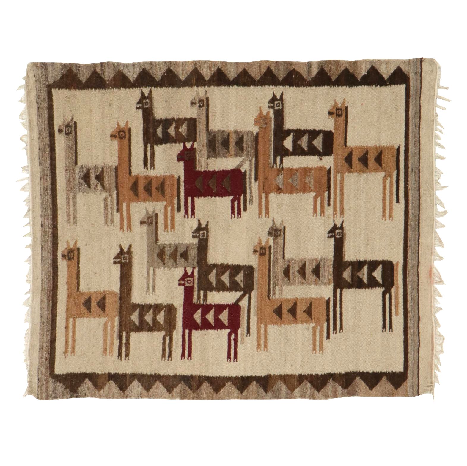 3'10 x 4'7 Handwoven South American Style Pictorial Accent Rug