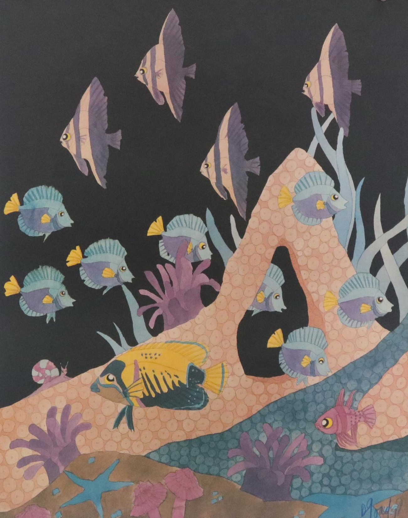 Dan Goad Offset Lithograph "Ocean Reef II," 1991