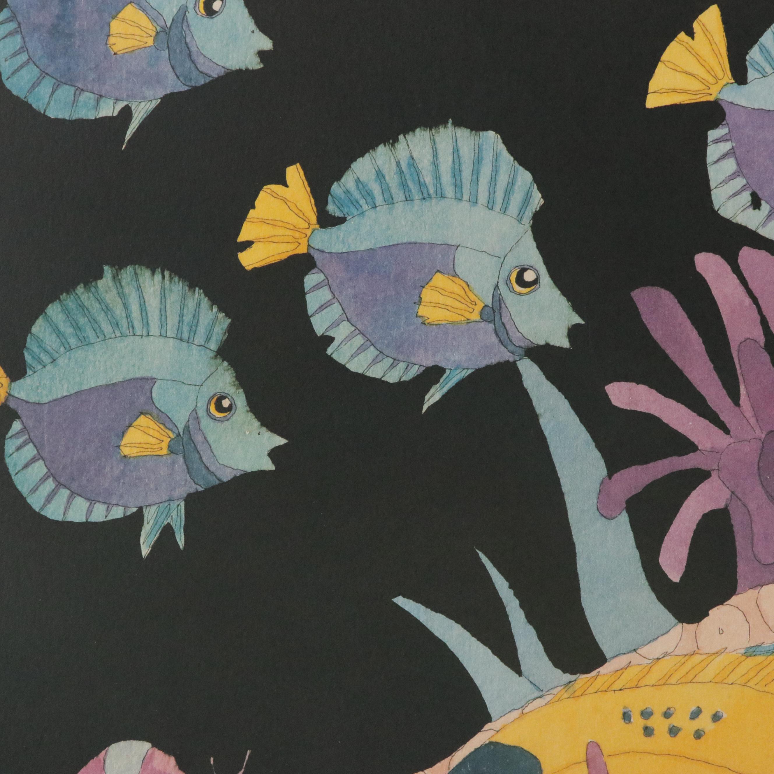 Dan Goad Offset Lithograph "Ocean Reef II," 1991