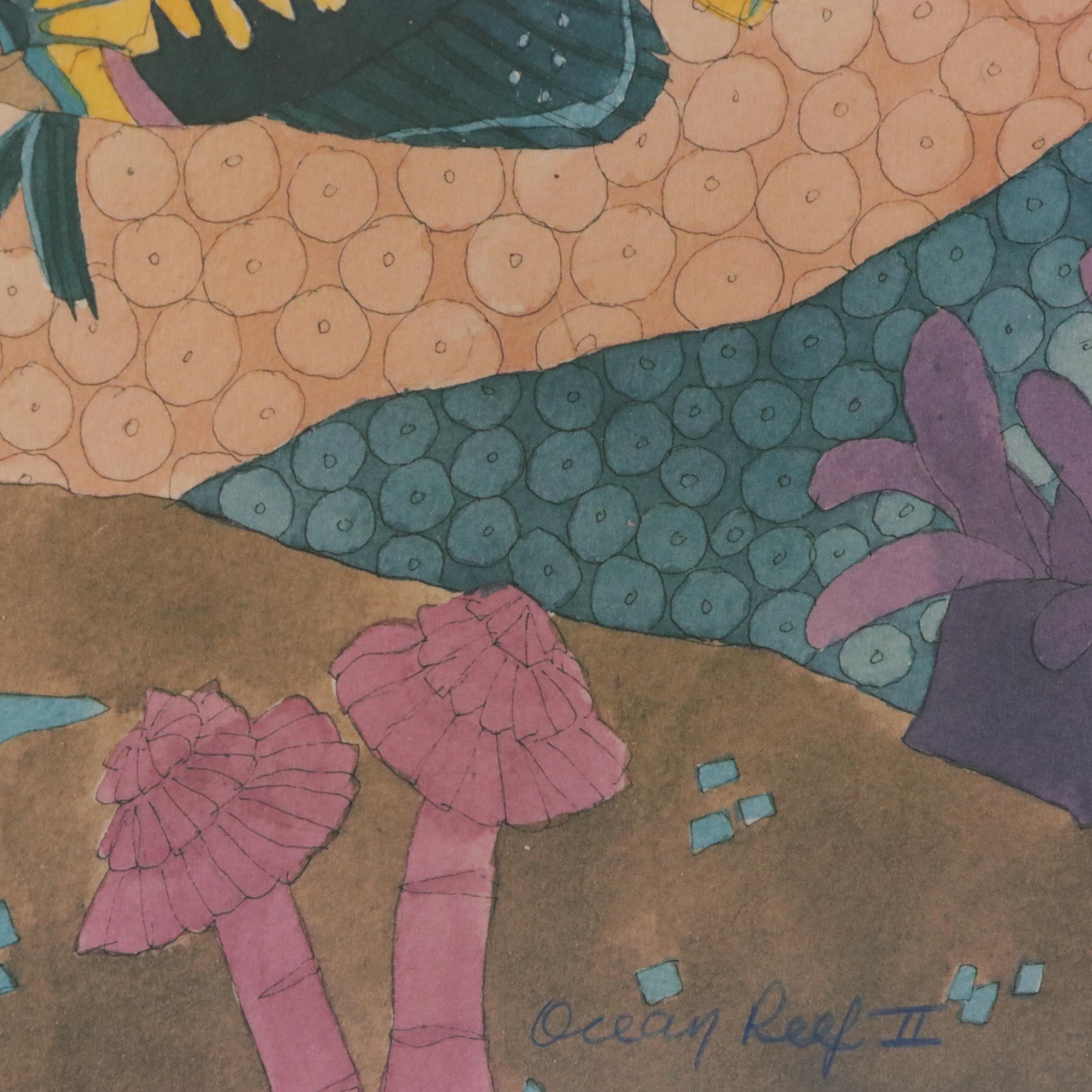 Dan Goad Offset Lithograph "Ocean Reef II," 1991