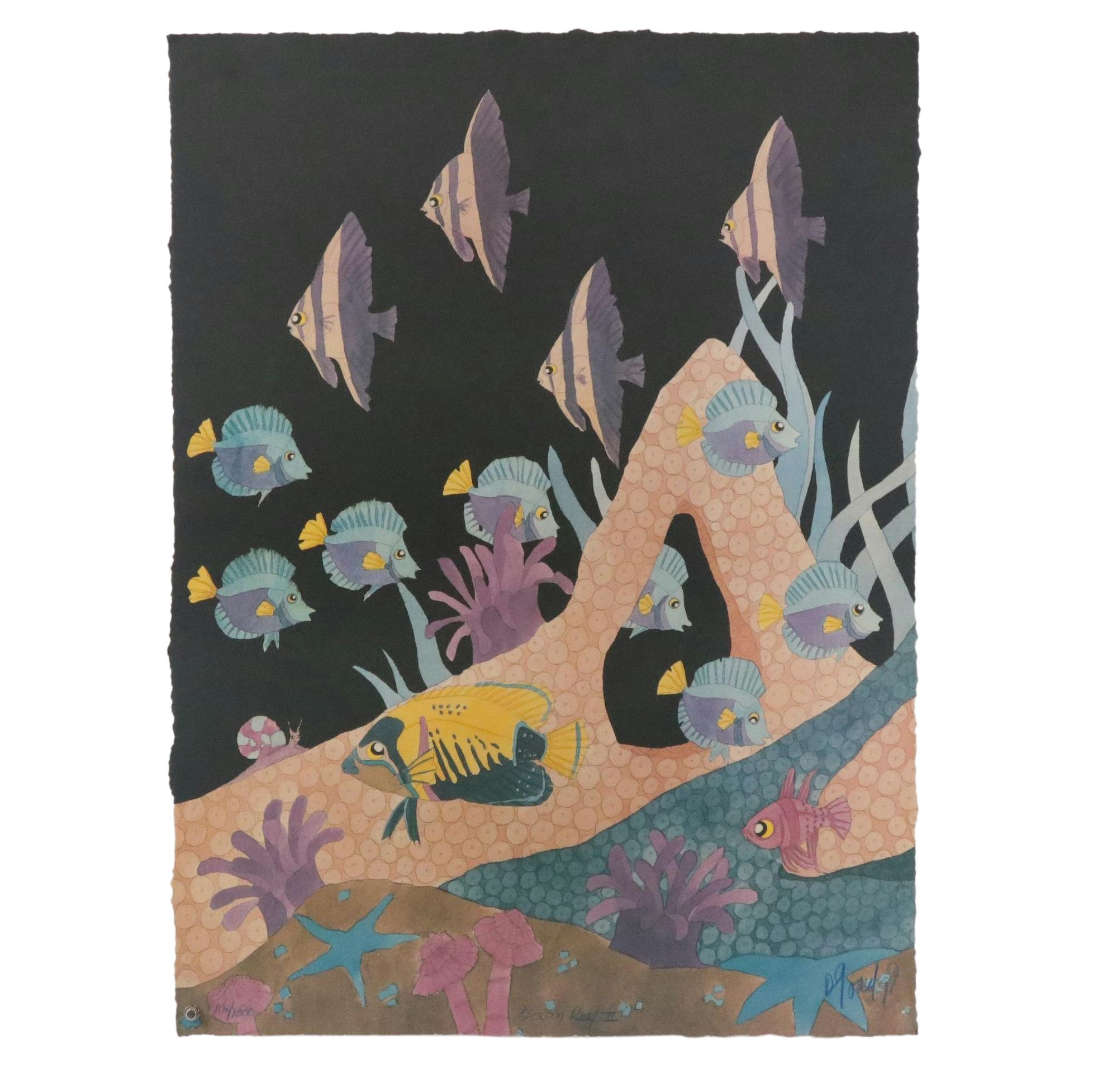 Dan Goad Offset Lithograph "Ocean Reef II," 1991