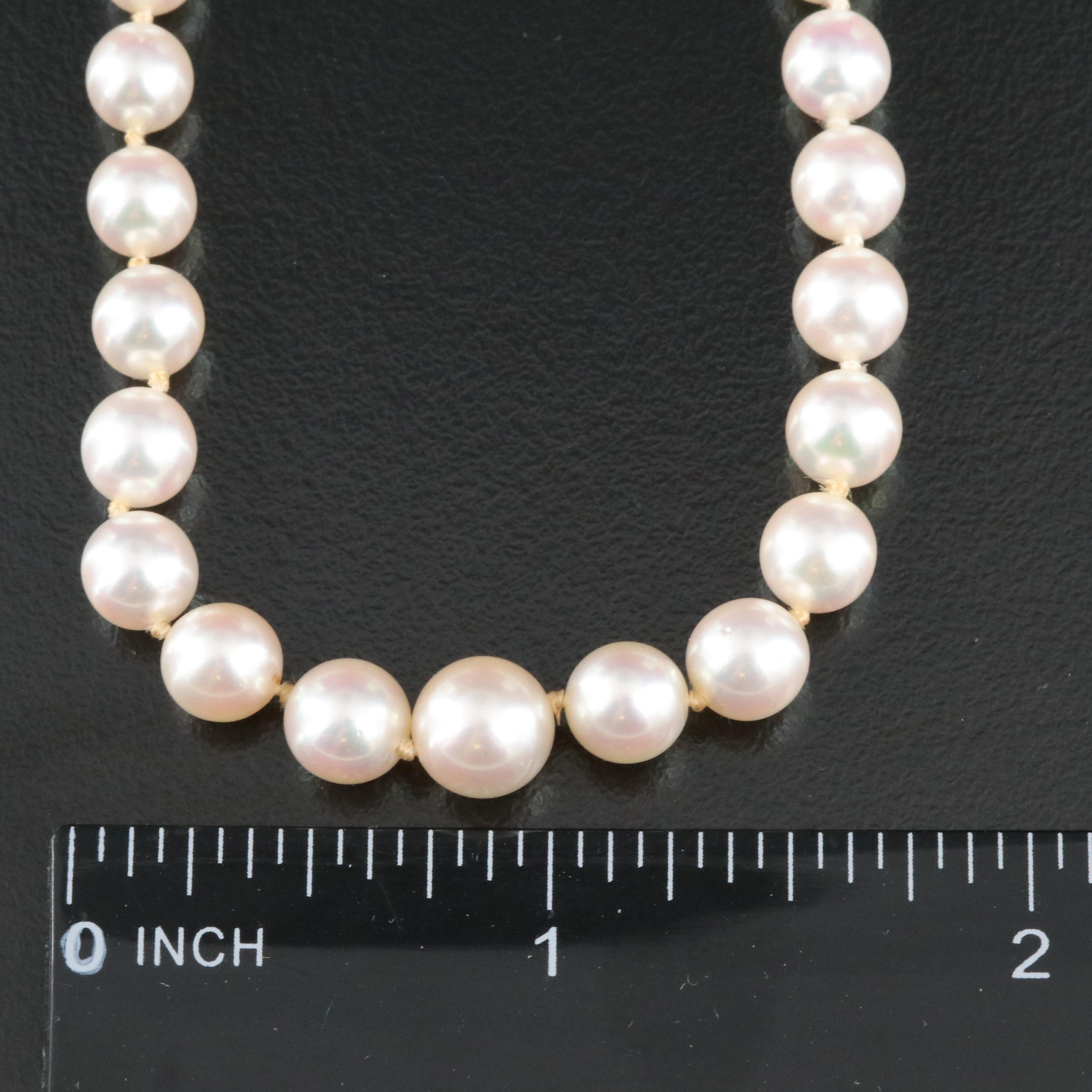 Mikimoto Graduated Pearl Necklace with Sterling Clasp