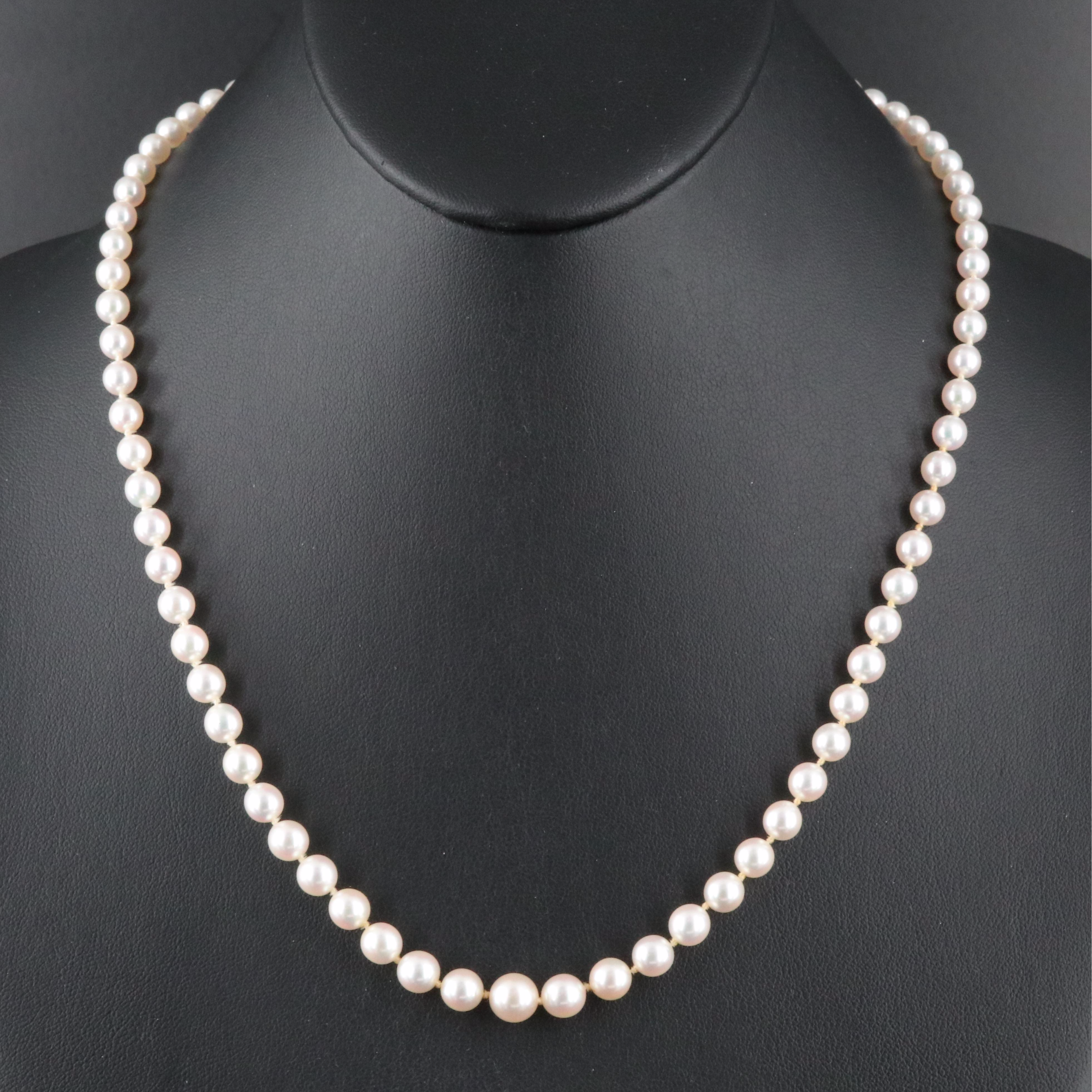 Mikimoto Graduated Pearl Necklace with Sterling Clasp