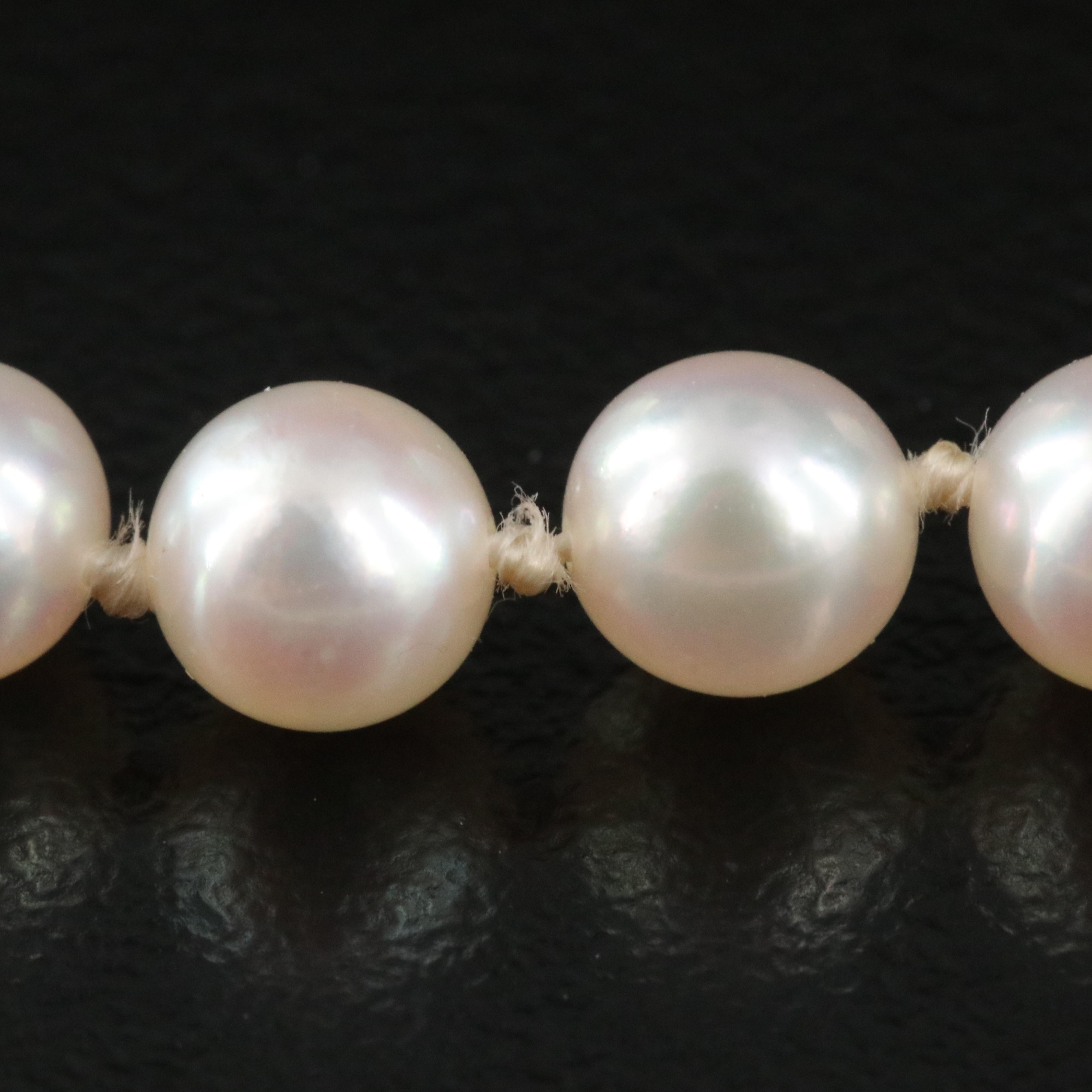 Mikimoto Graduated Pearl Necklace with Sterling Clasp