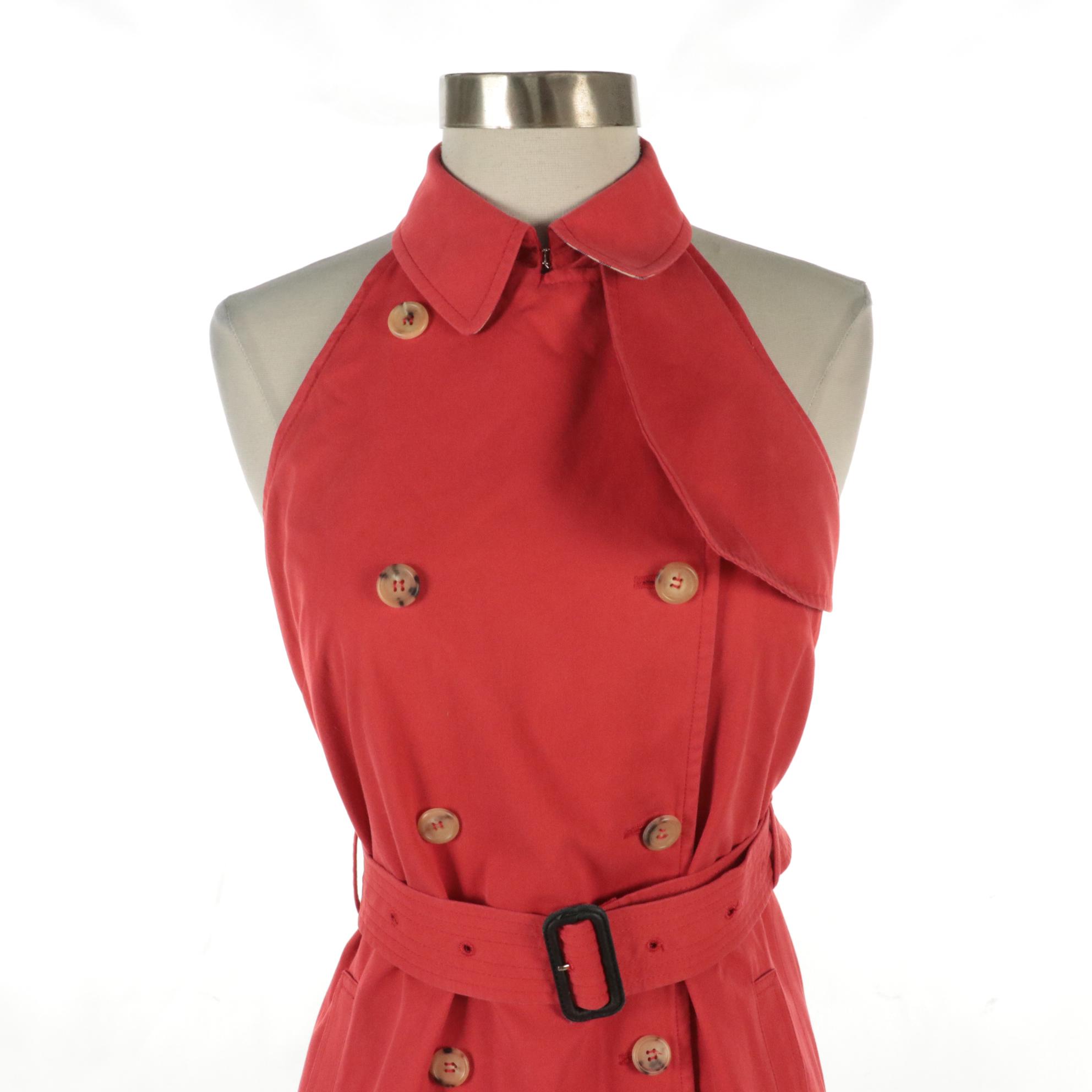 Burberry London Double-Breasted Trench Coat Style Halter Dress