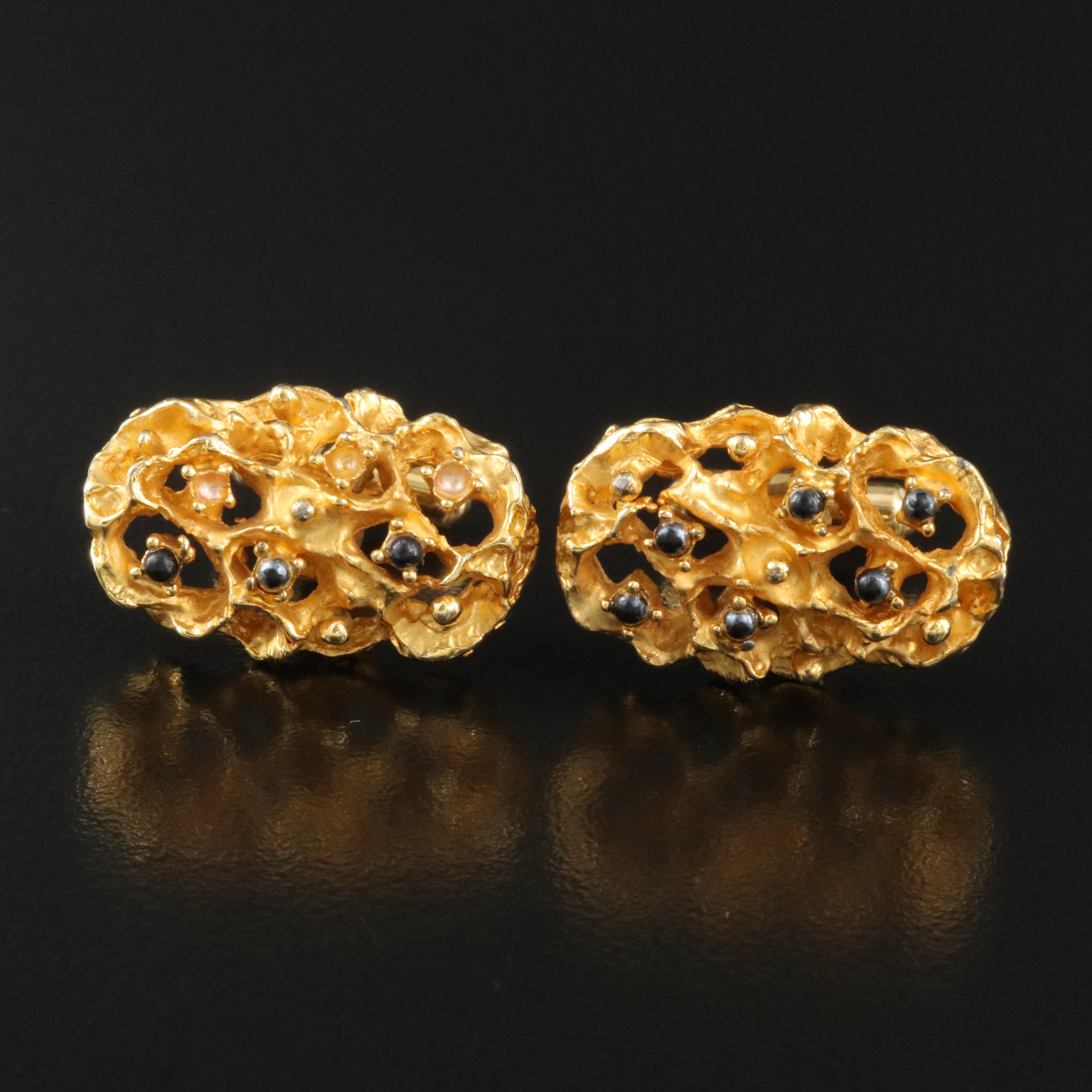 Christian Dior Brutalist Style Cufflinks