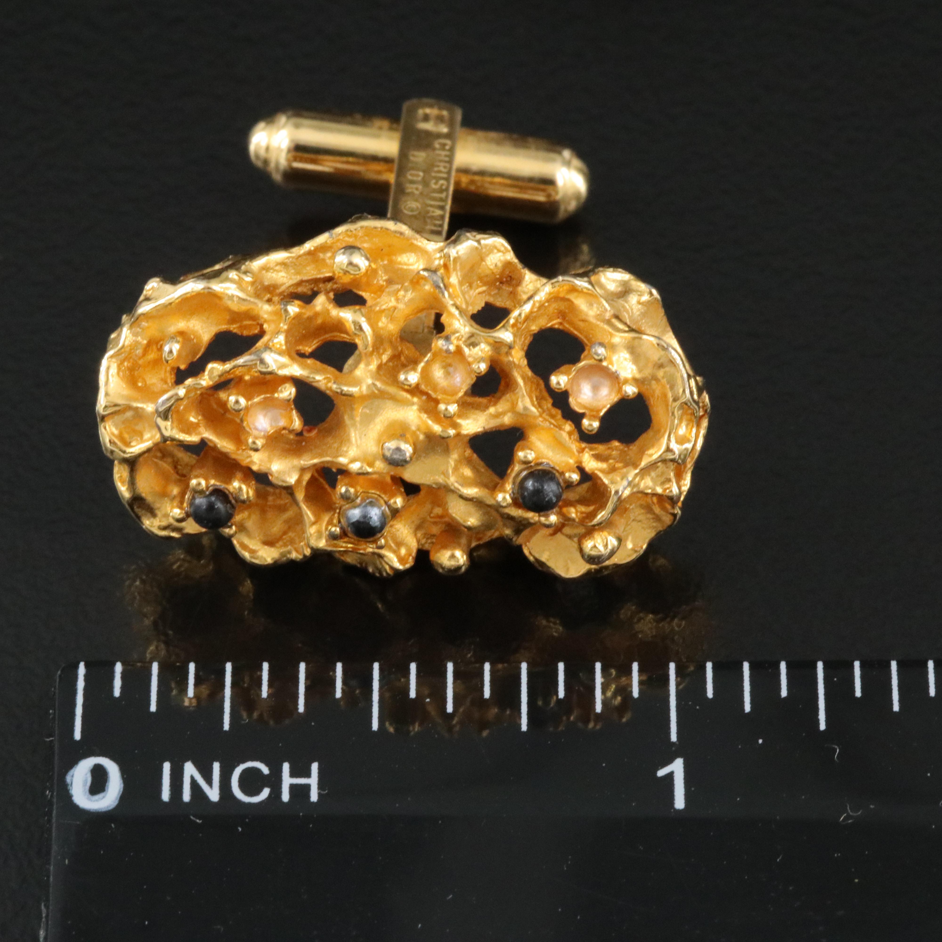 Christian Dior Brutalist Style Cufflinks