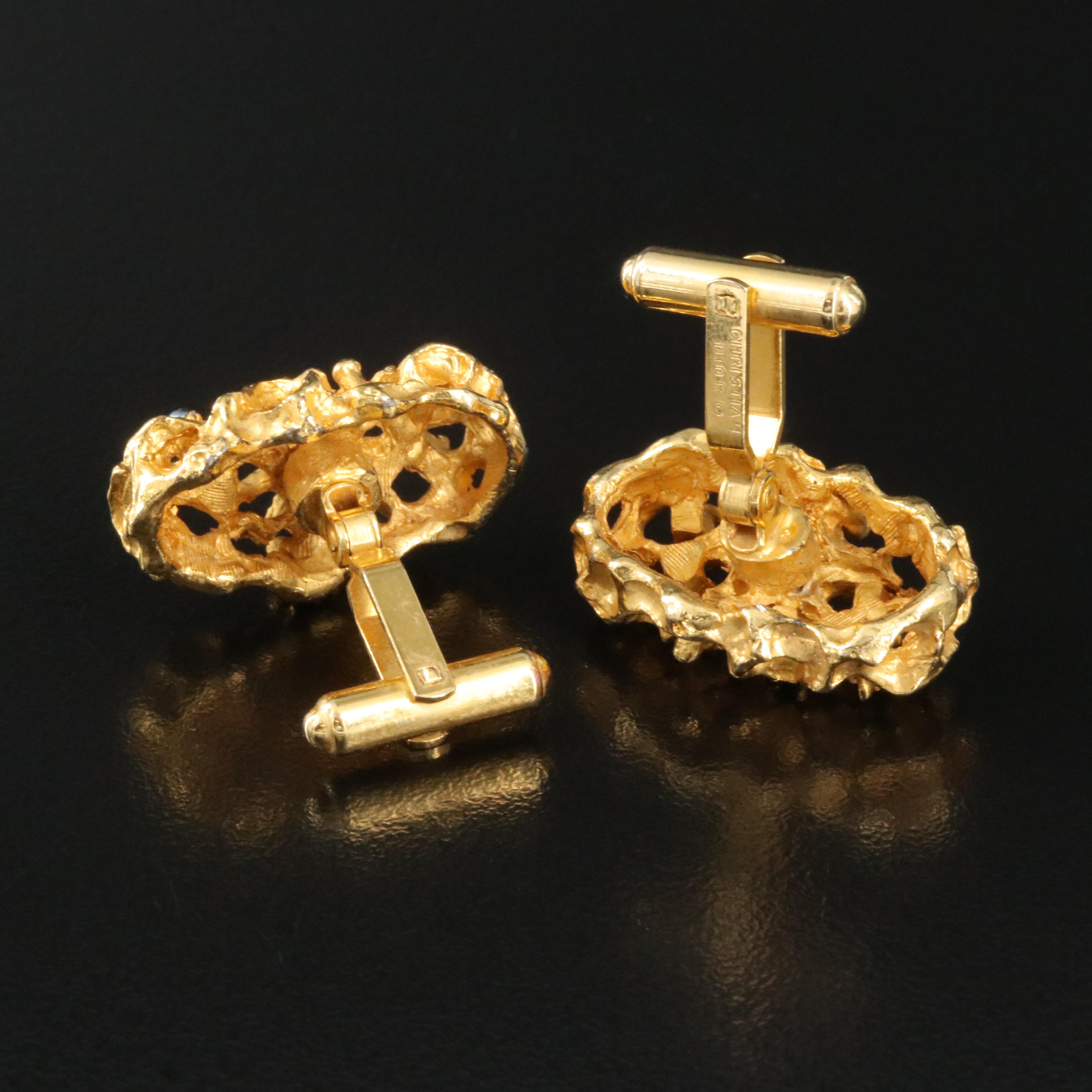 Christian Dior Brutalist Style Cufflinks
