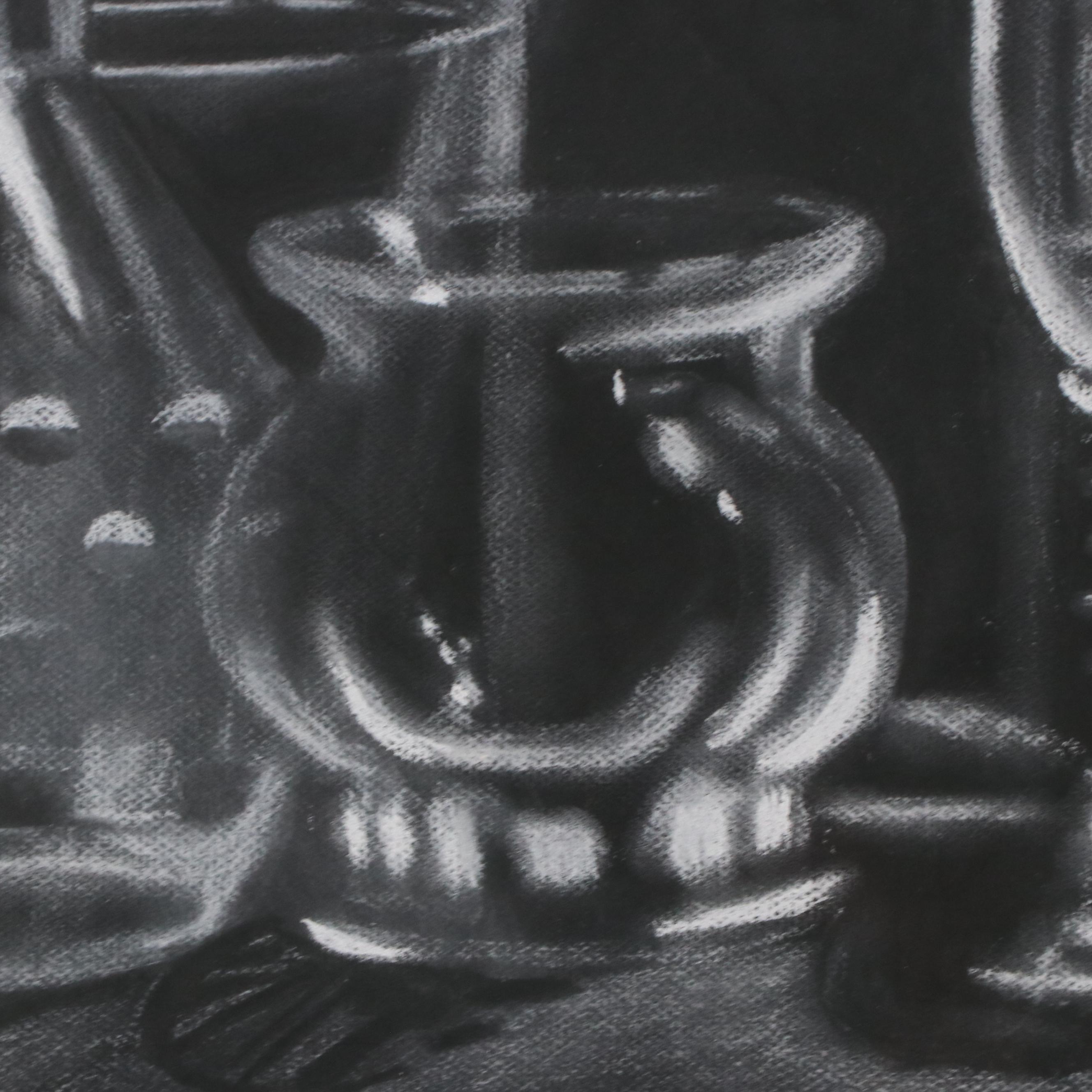 Anne-Marie Bock Still Life Charcoal Drawing, 2005