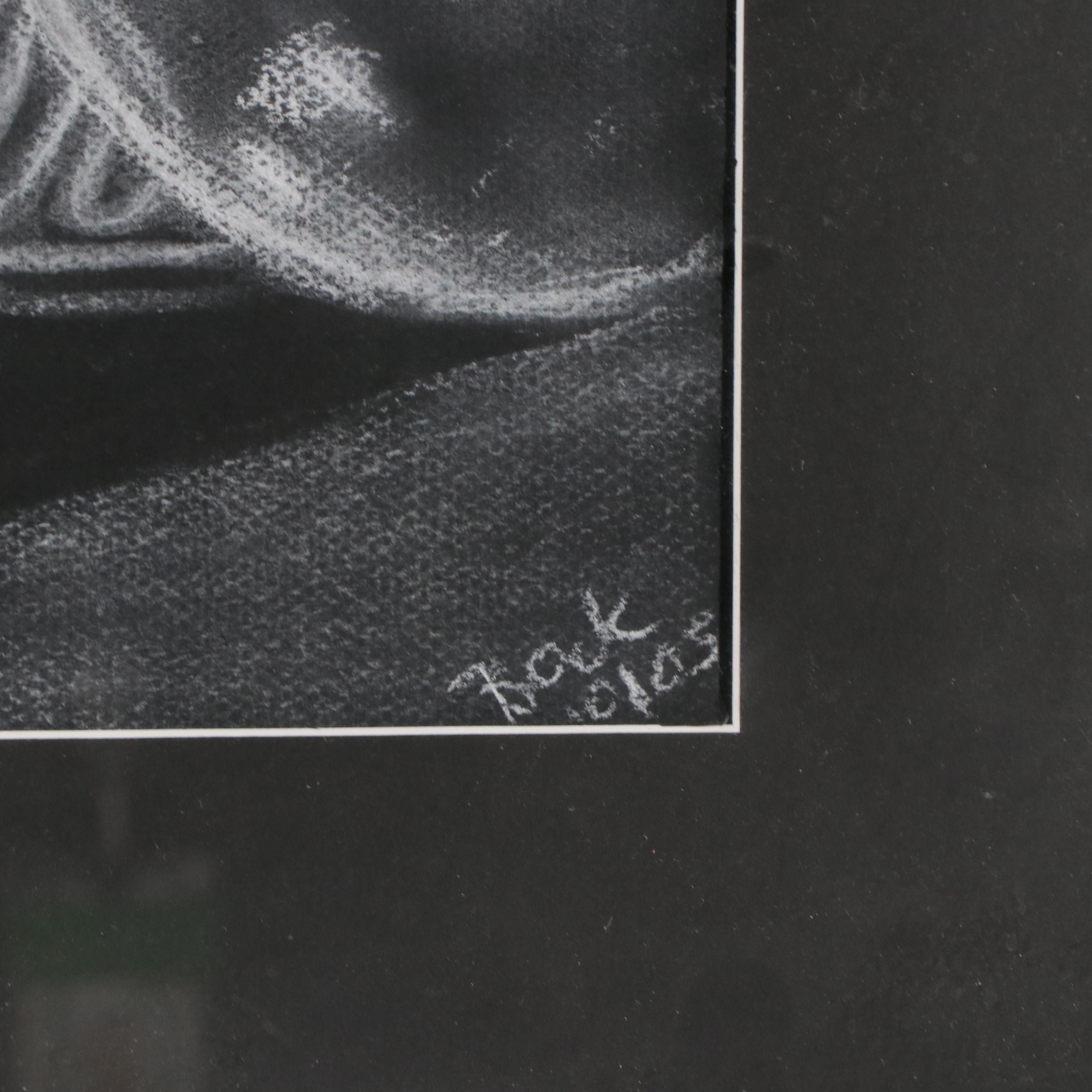 Anne-Marie Bock Still Life Charcoal Drawing, 2005