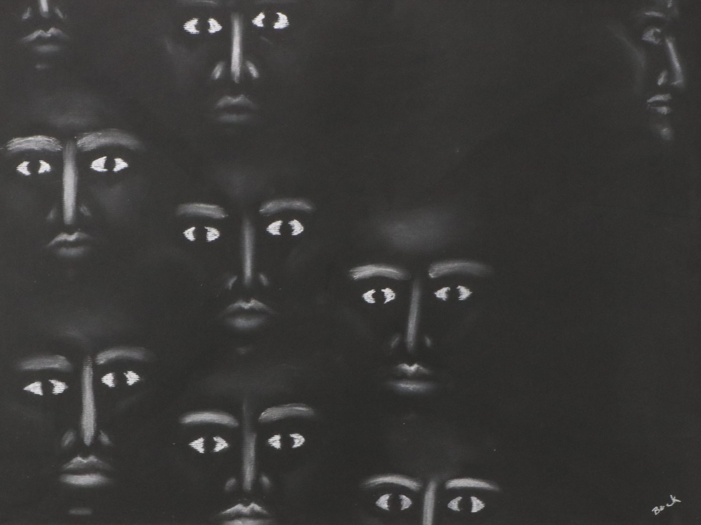 Anne-Marie Bock Charcoal Portrait, 21st Century