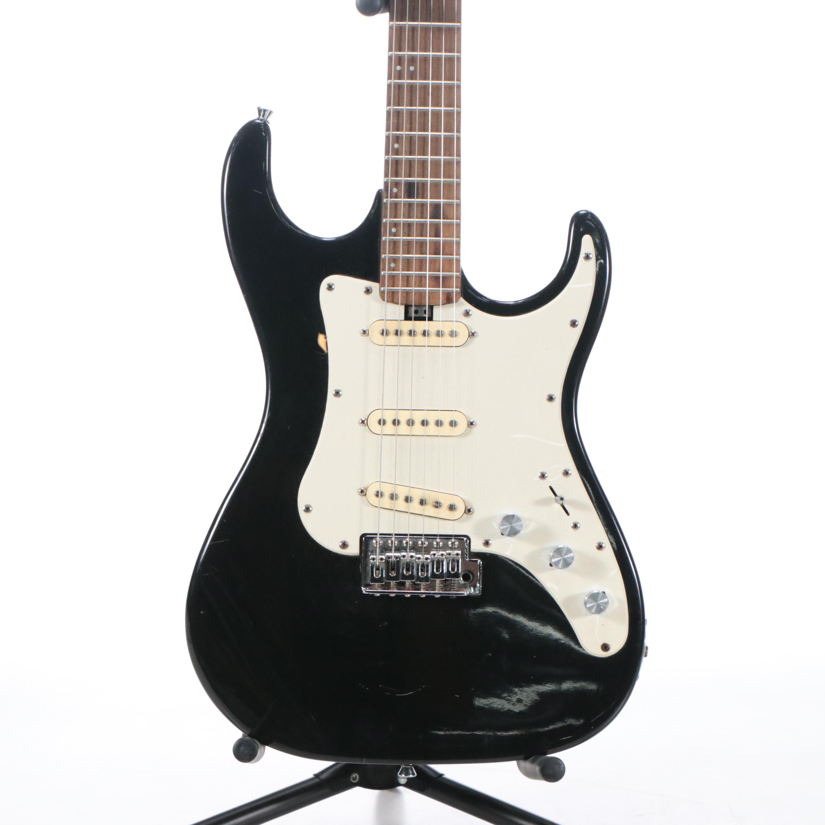 G.W. Lyon By Washburn Enameled Black Gloss Finish Electric Guitar with Case