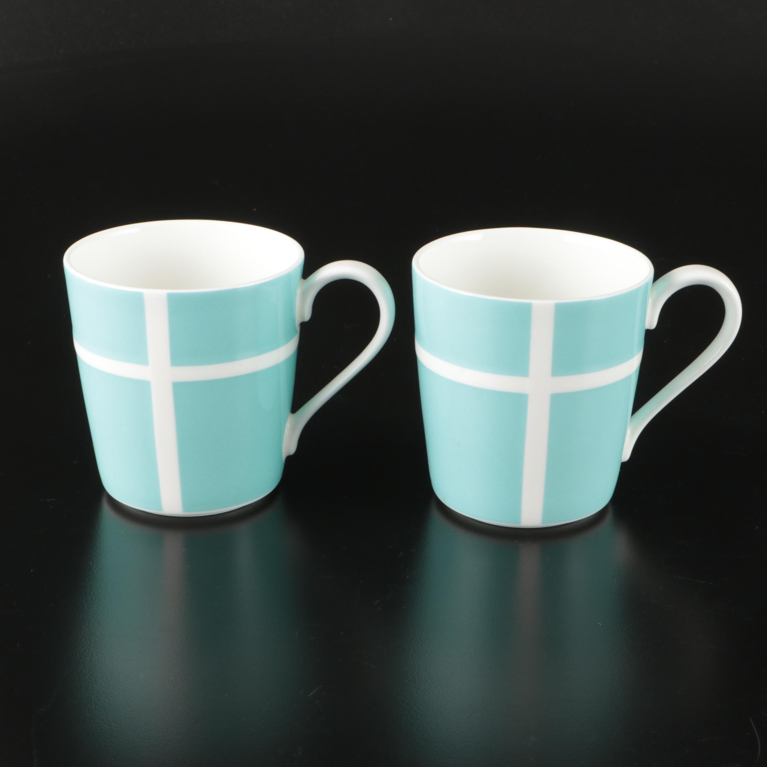 Pair of Tiffany & Co. "Tiffany Blue Box" Porcelain Mugs