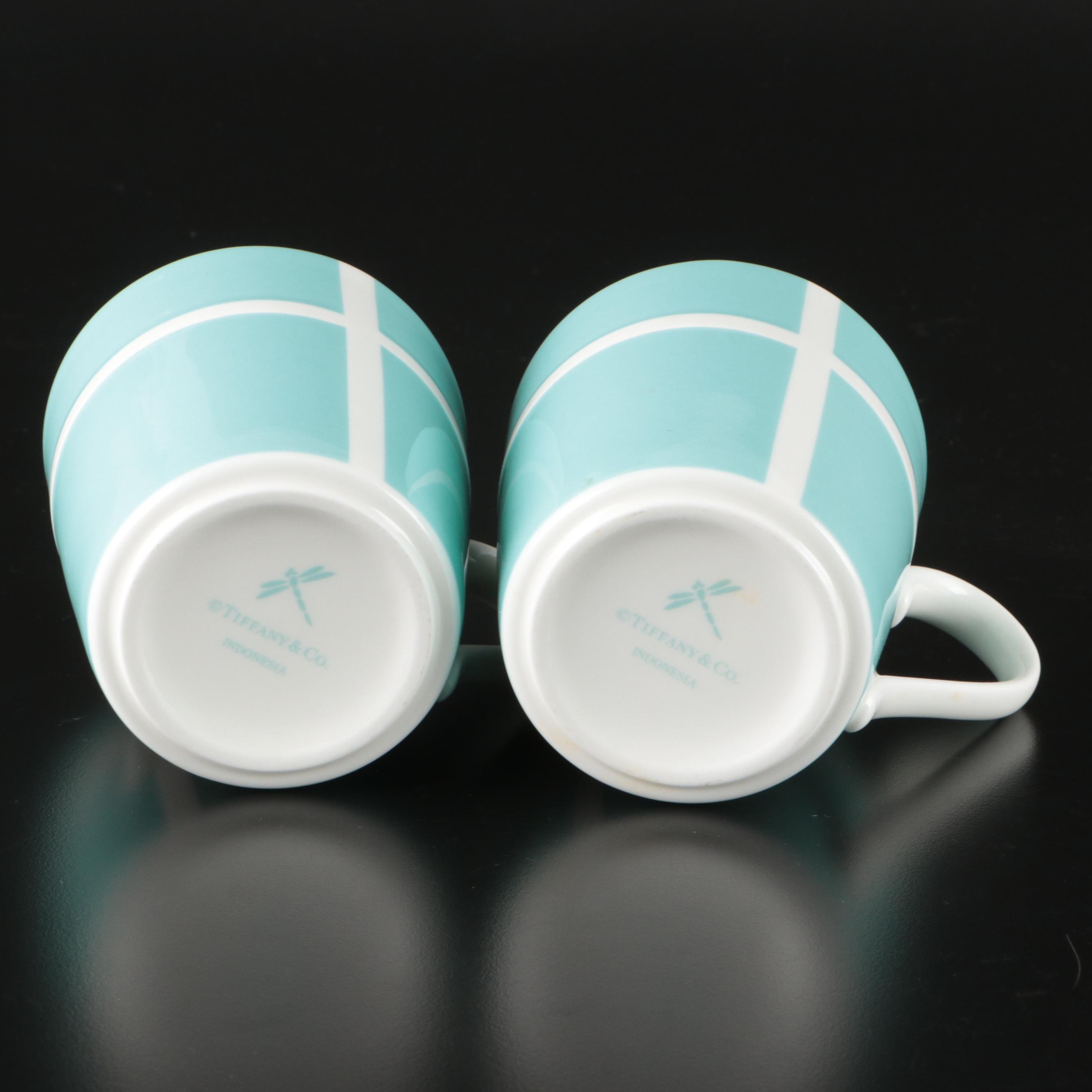 Pair of Tiffany & Co. "Tiffany Blue Box" Porcelain Mugs
