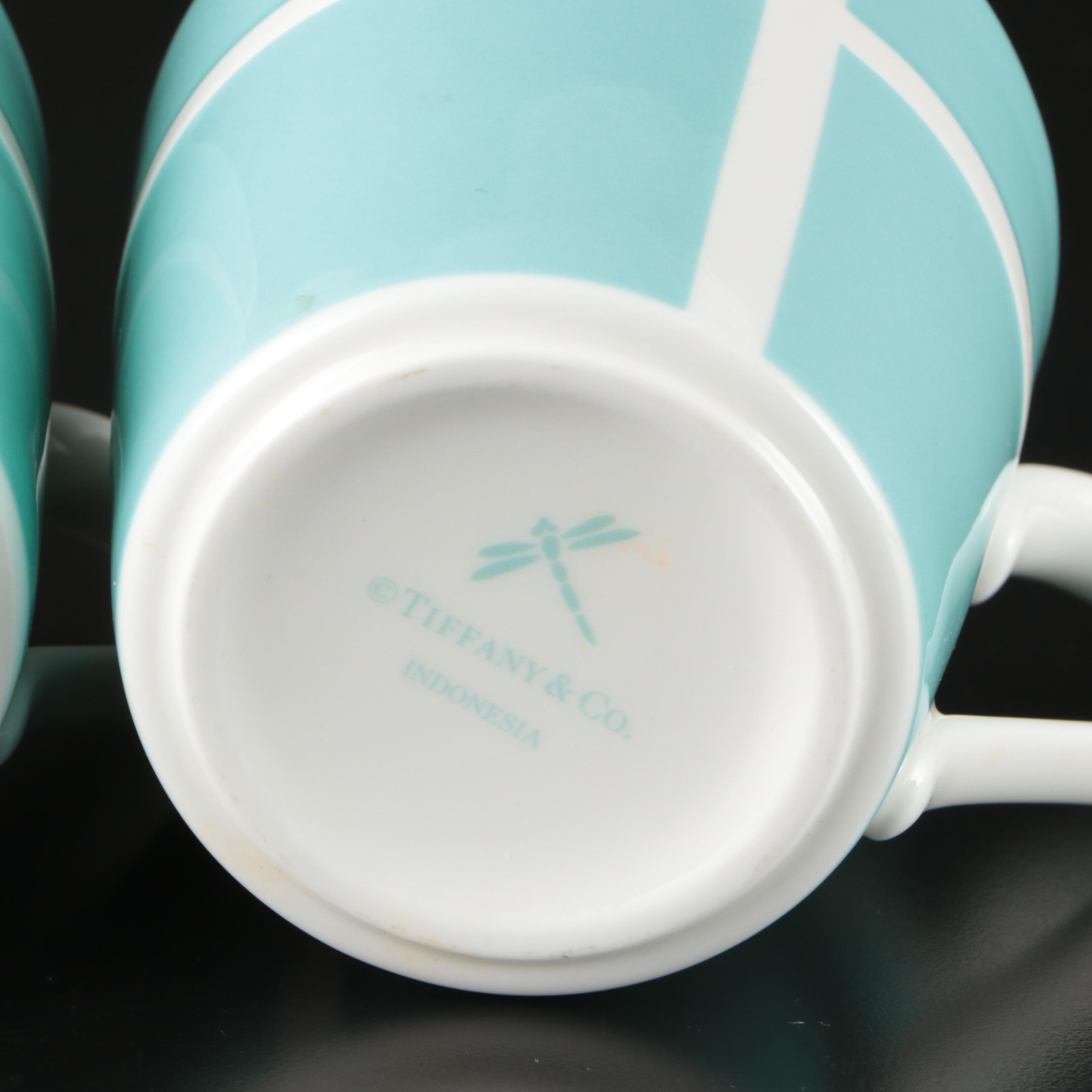 Pair of Tiffany & Co. "Tiffany Blue Box" Porcelain Mugs