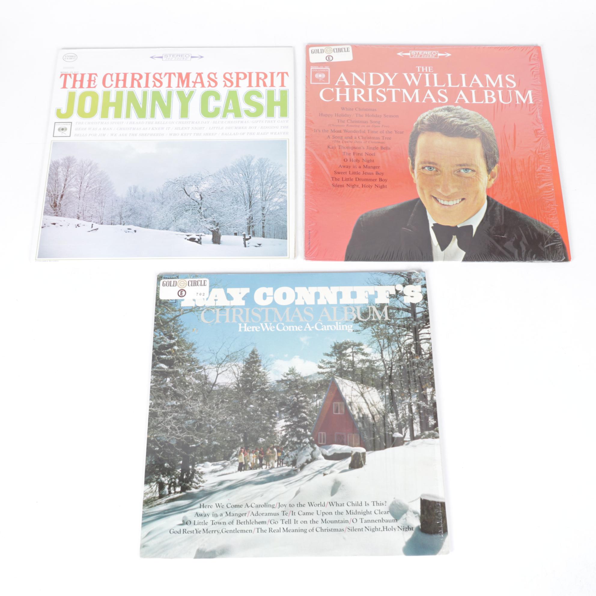 Christmas Albums by Andy Williams, Johnny Cash & Other 12" Vinyl Records