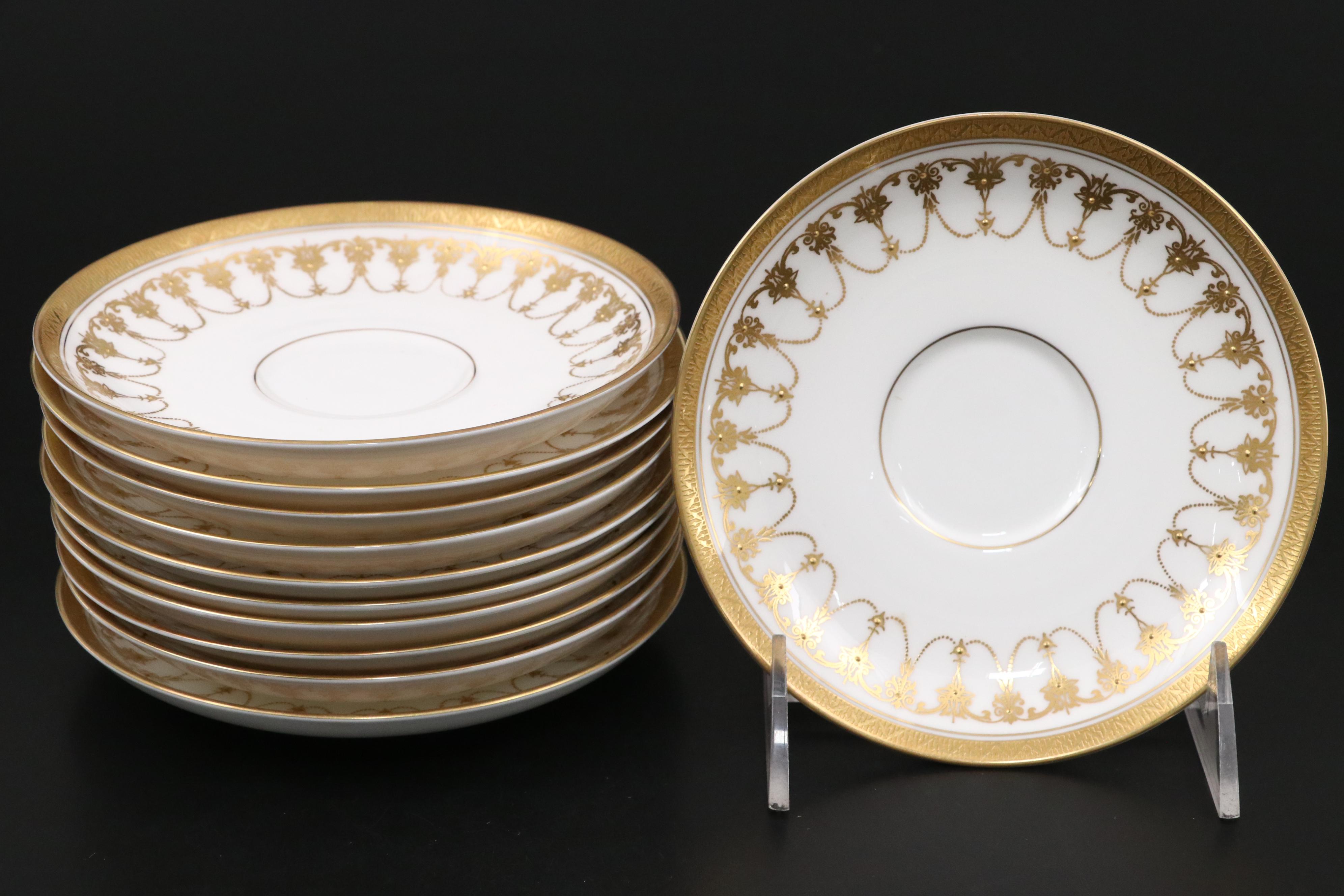 Royal Worcester "Imperial White" Fine Bone China Teacups and Saucers