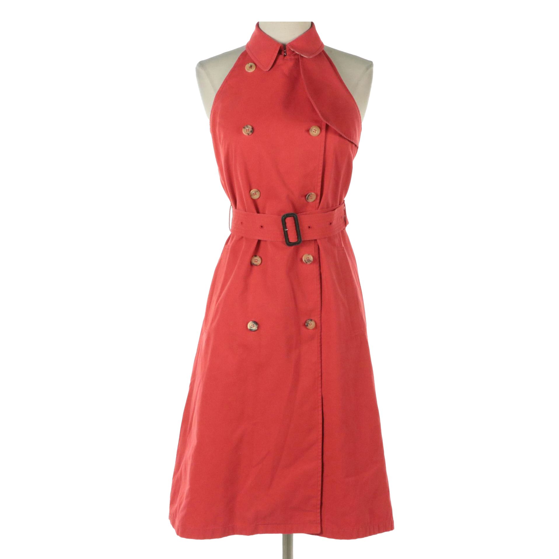 Burberry London Double-Breasted Trench Coat Style Halter Dress