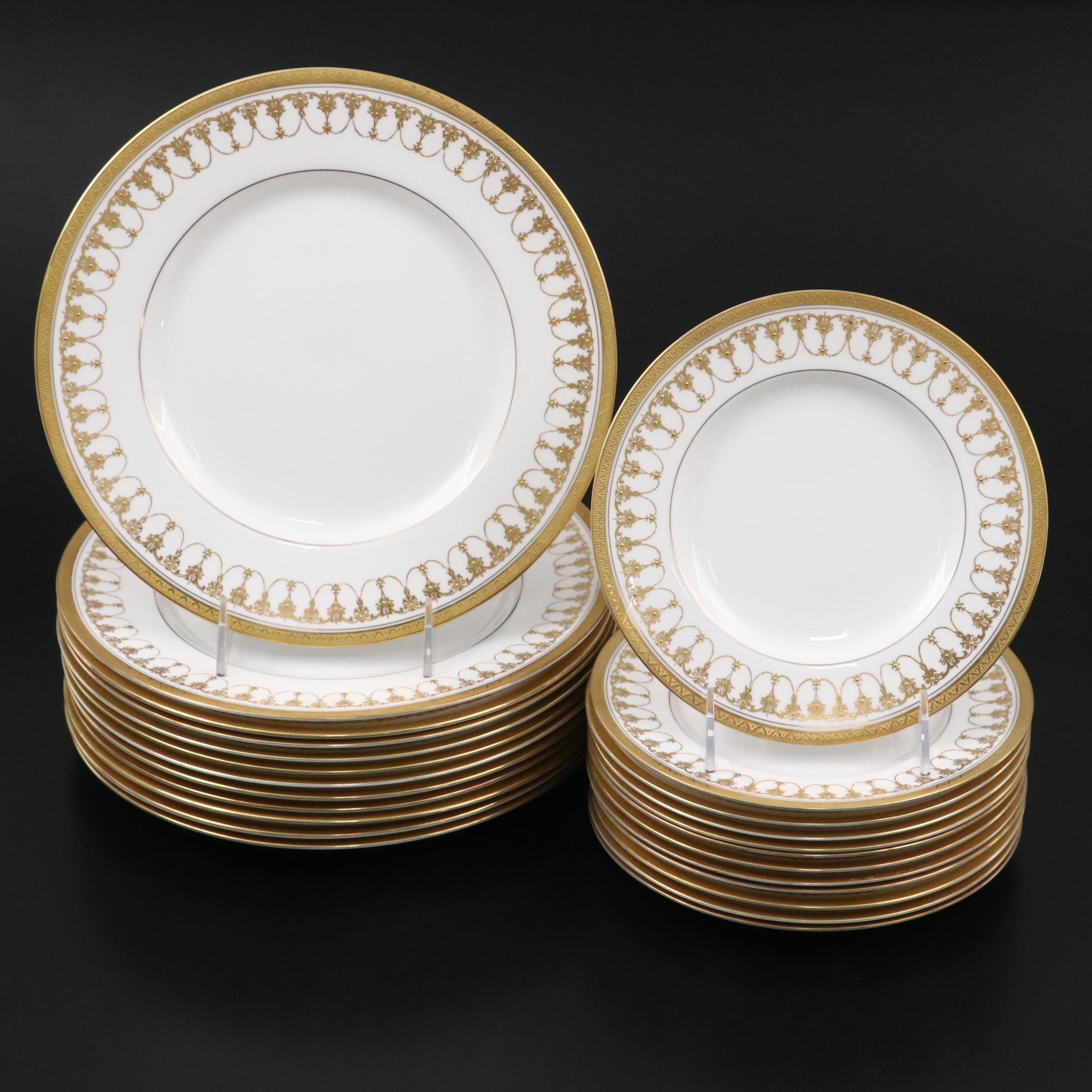 Royal Worcester "Imperial White" Fine Bone China Dinner and Salad Plates
