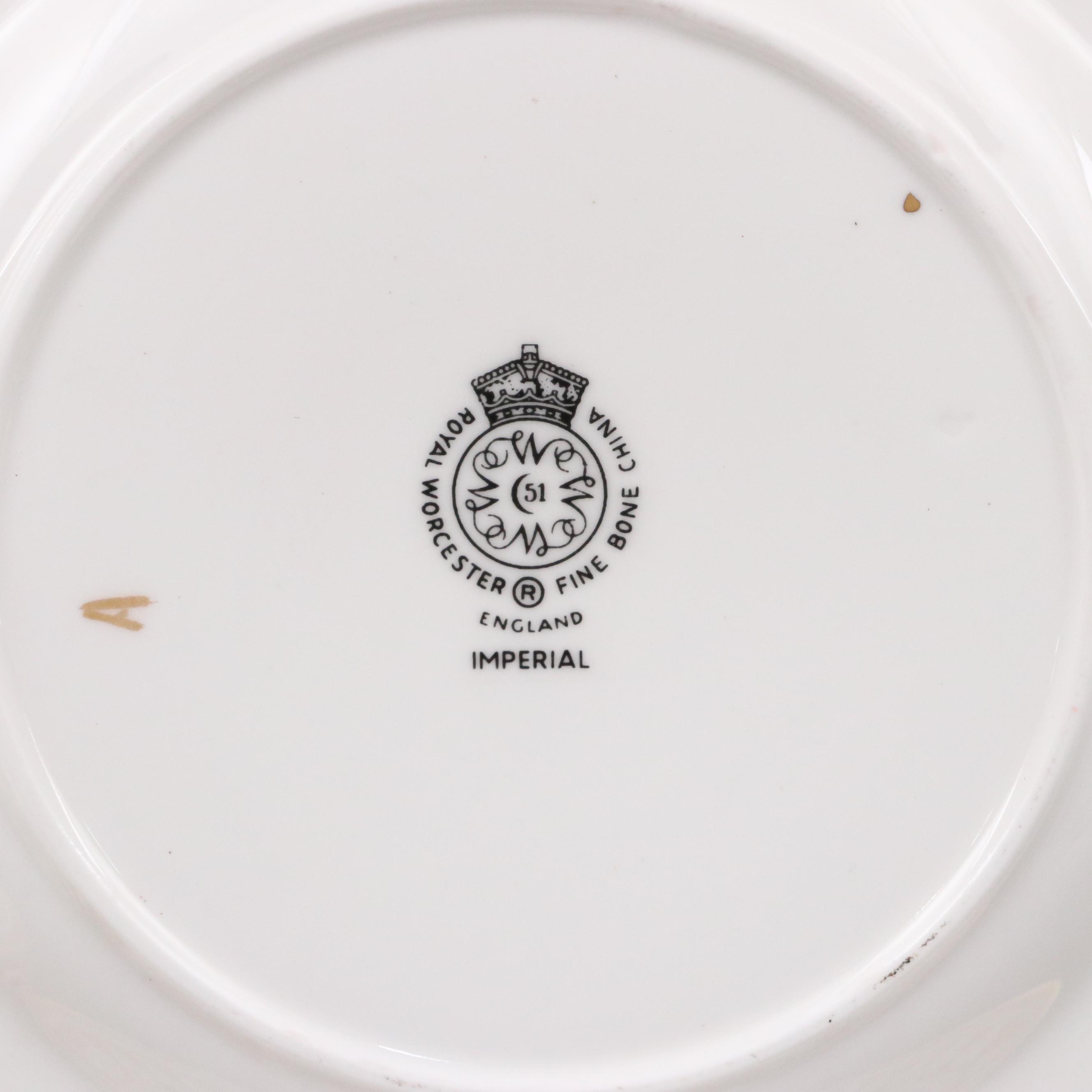 Royal Worcester "Imperial White" Fine Bone China Dinner and Salad Plates