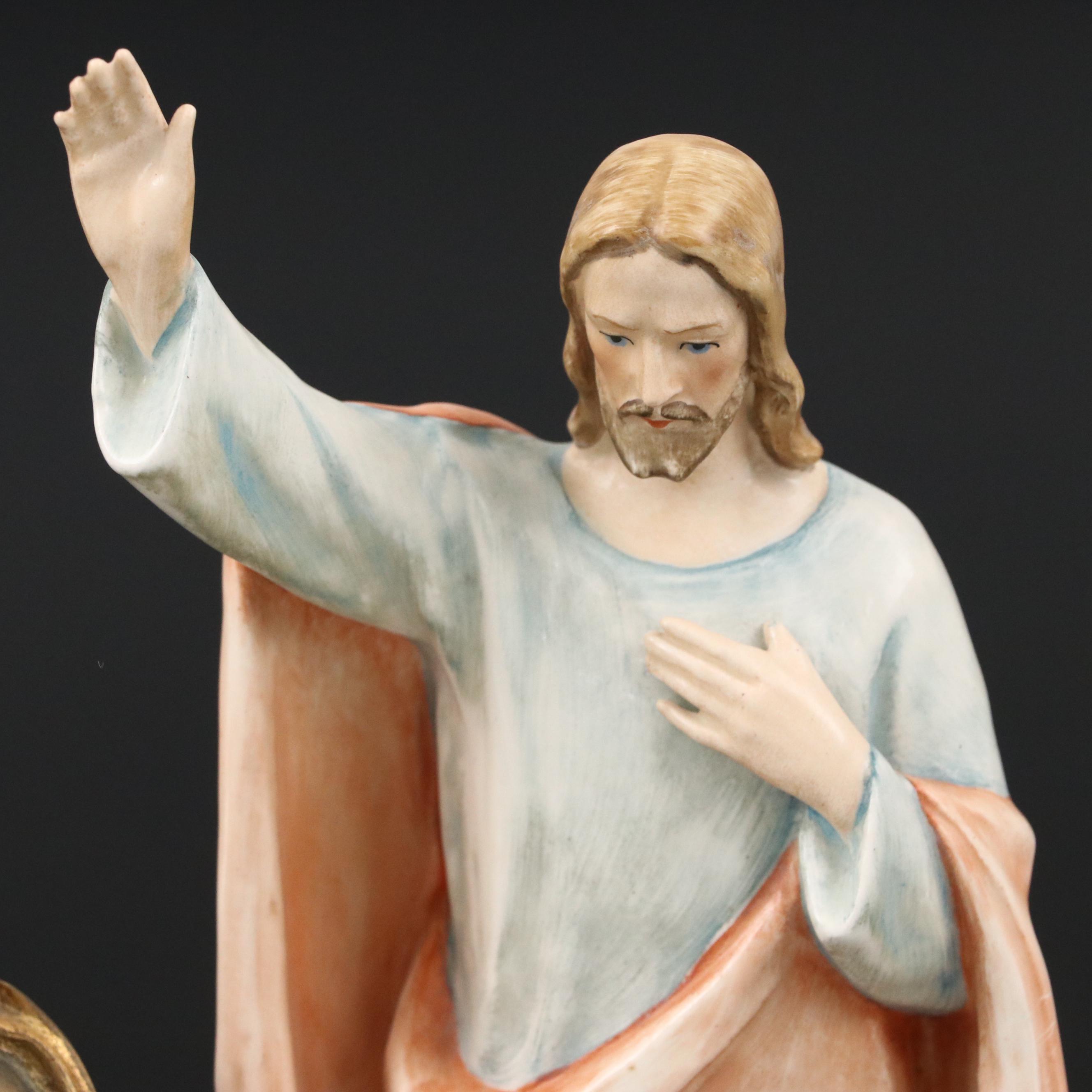 Dolfi Saint Joseph and Child with Goebel Jesus and Other St. Benedict Figurines