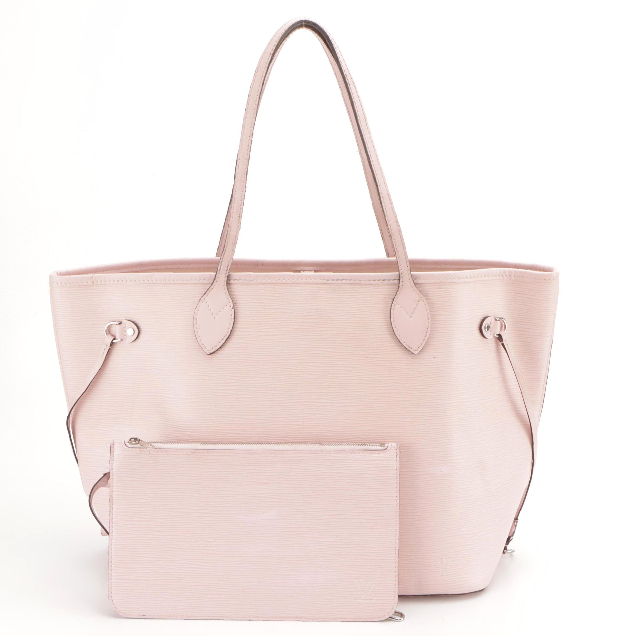 Louis Vuitton Neverfull MM Tote in Rose Ballerine Epi and Smooth Leather