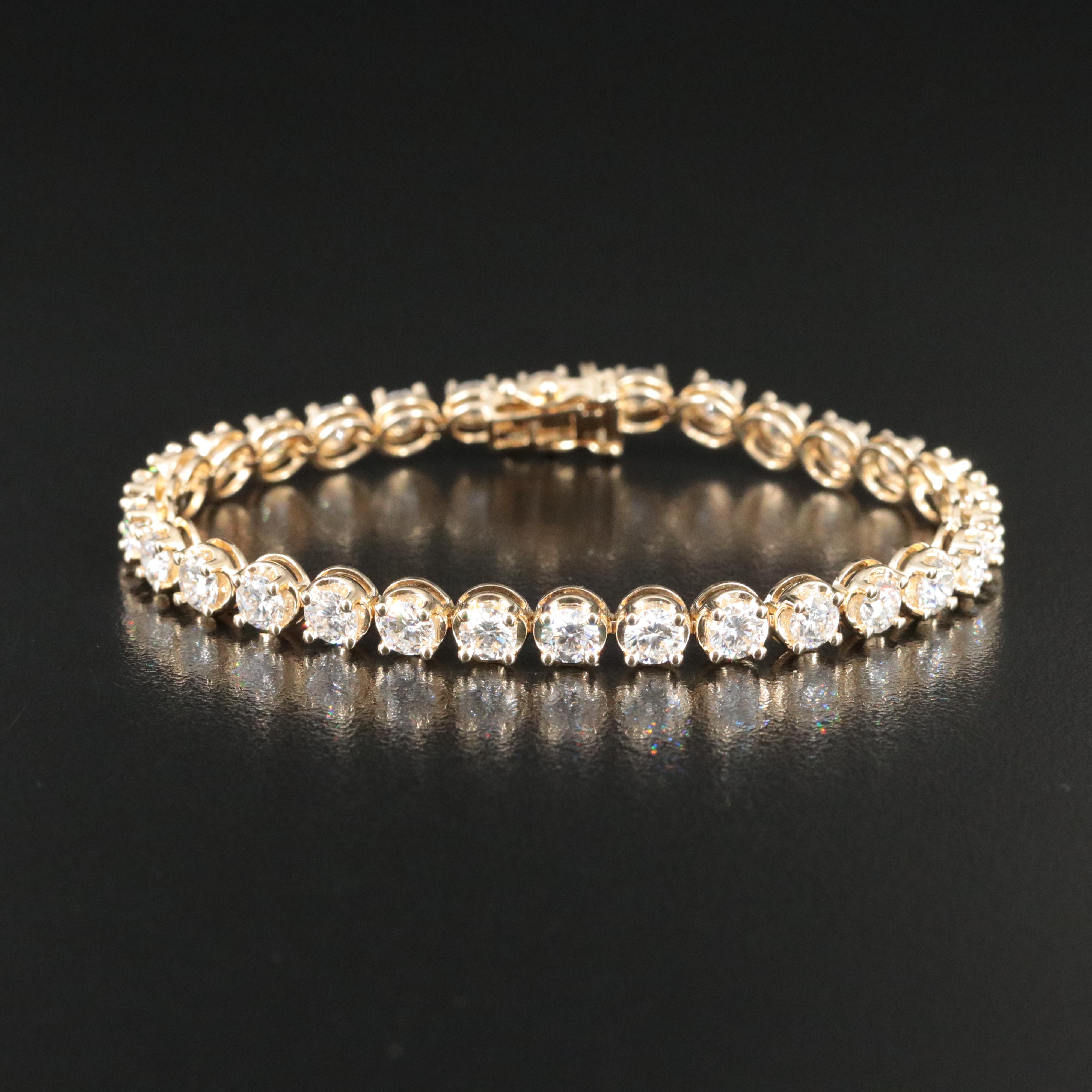 14K  9.95 CTW Lab Grown Diamond Line Bracelet