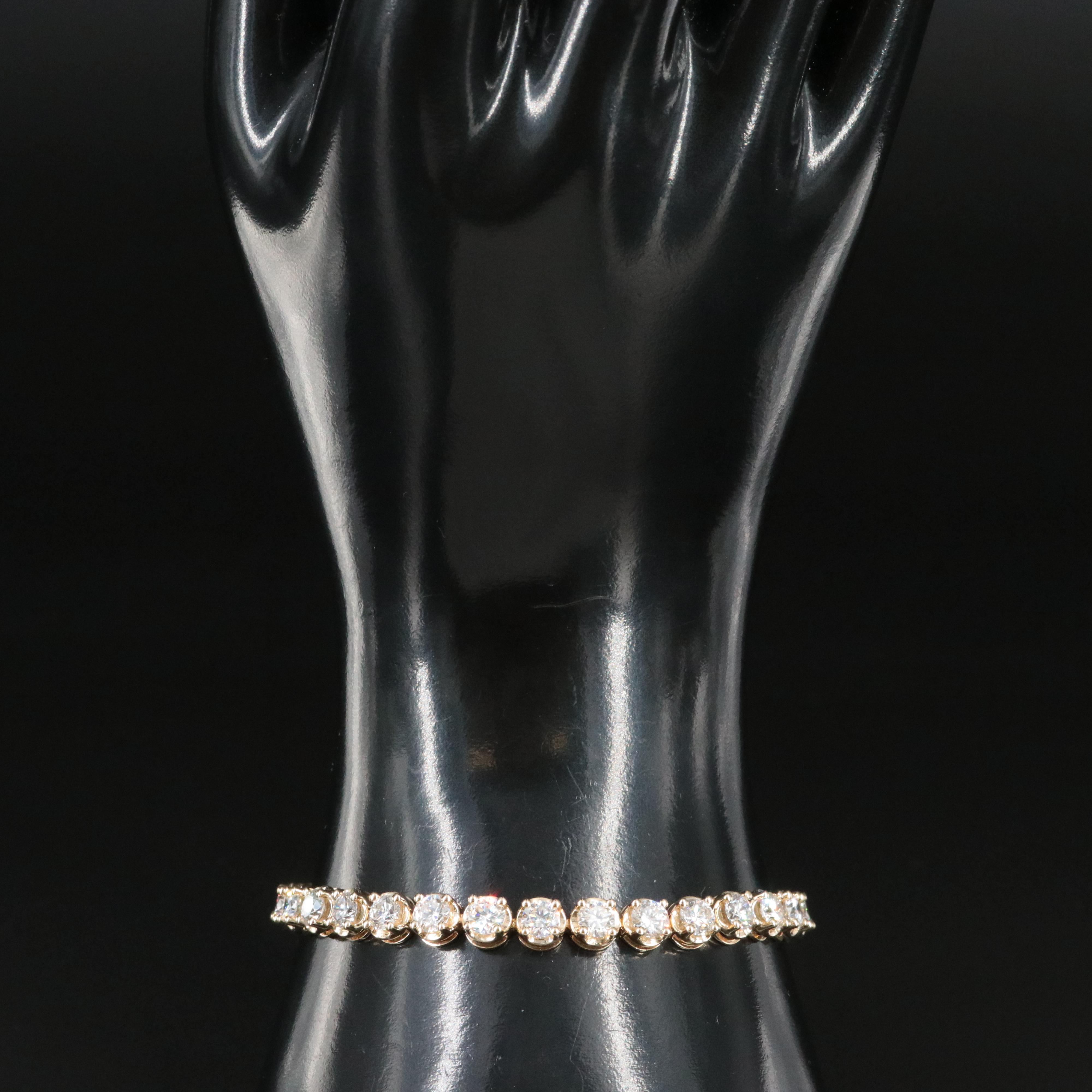 14K  9.95 CTW Lab Grown Diamond Line Bracelet