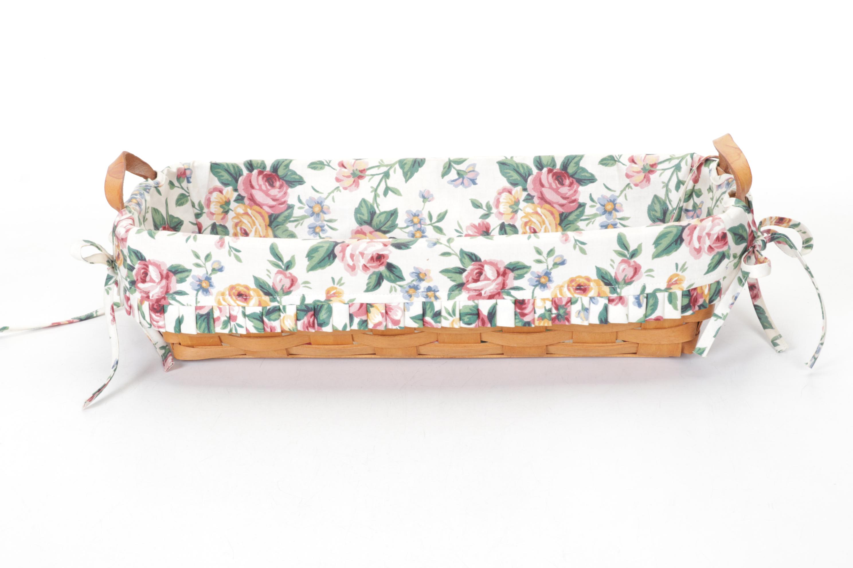 Longaberger Flower Pot Basket in Floral Set Featuring Chives and Thyme Baskets